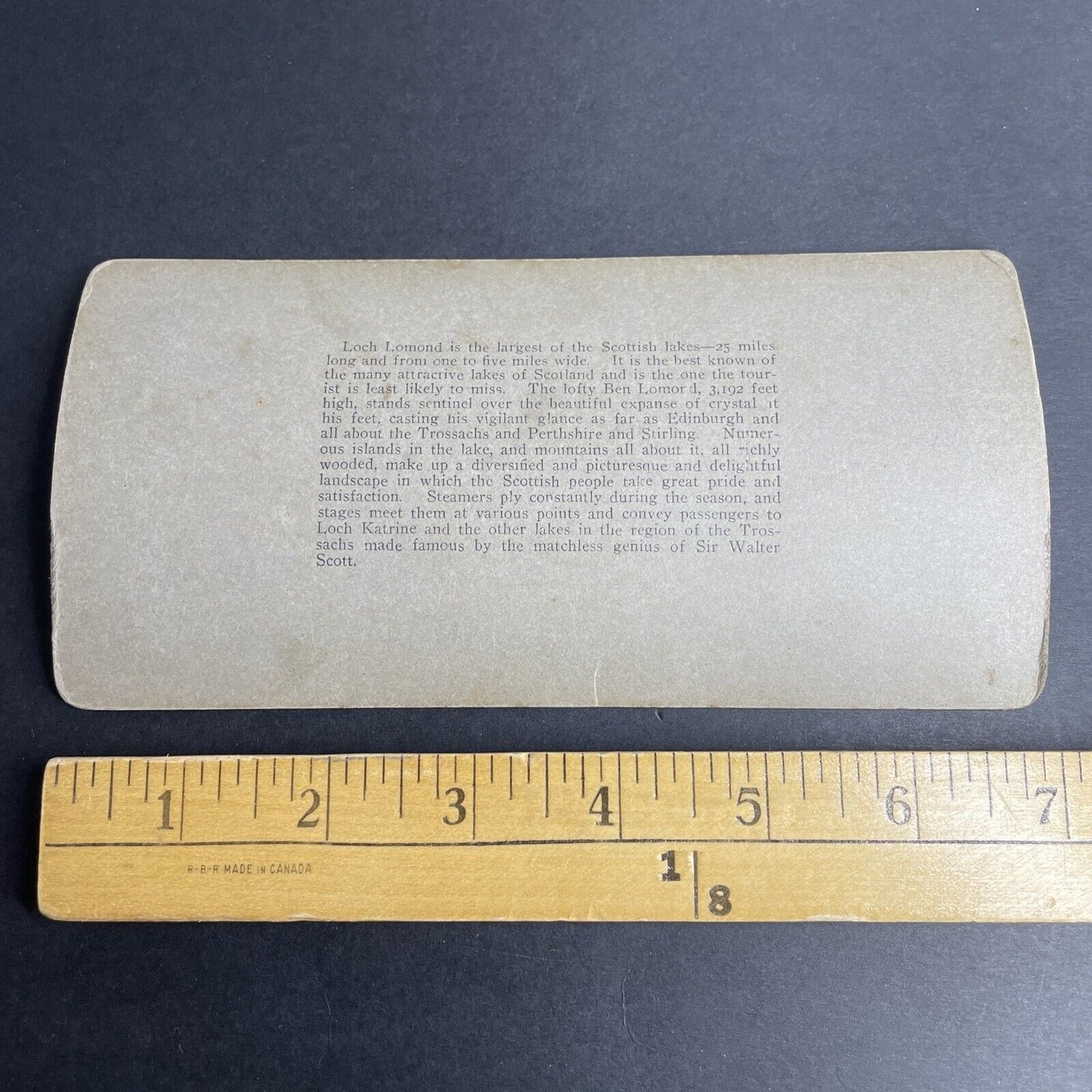 Antique 1902 Loch Lomond Lake & Vista Scotland Stereoview Photo Card P1050