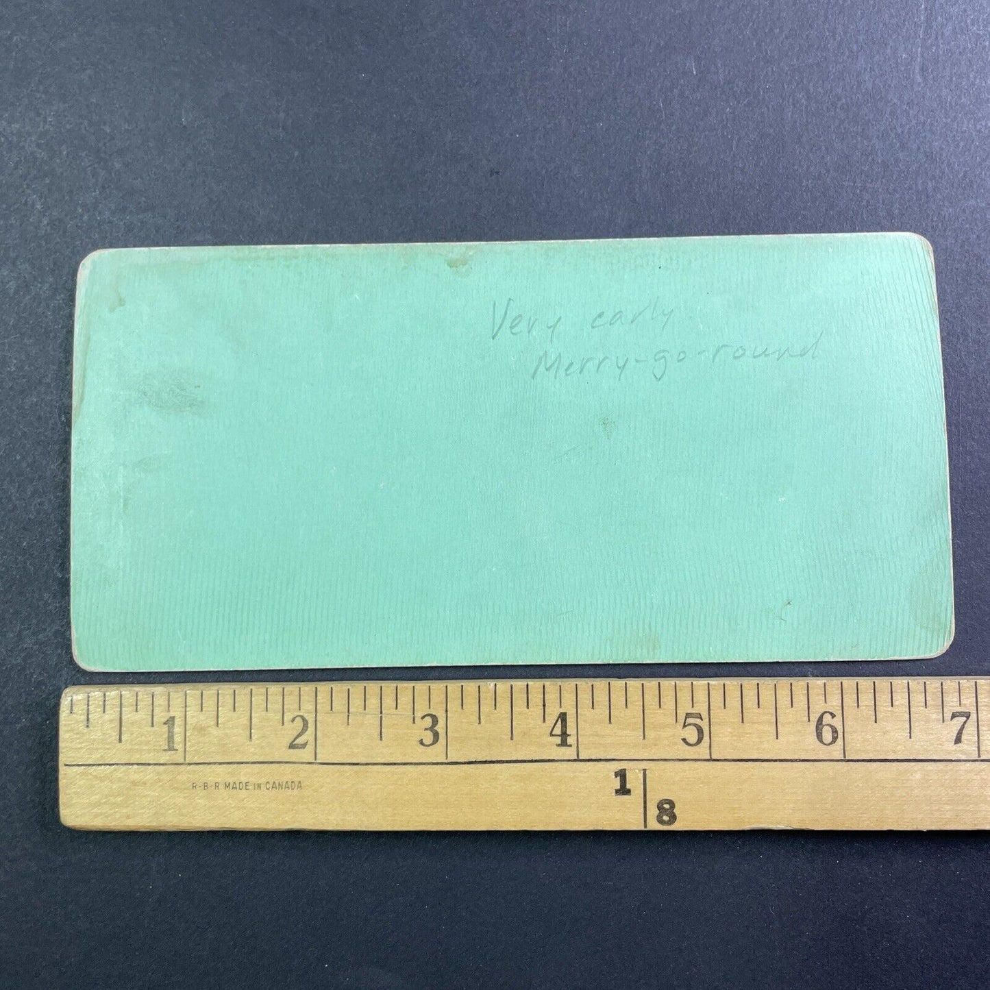 Very Early Merry-Go-Round Stereoview With Wood Horses Antique c1860s Y458