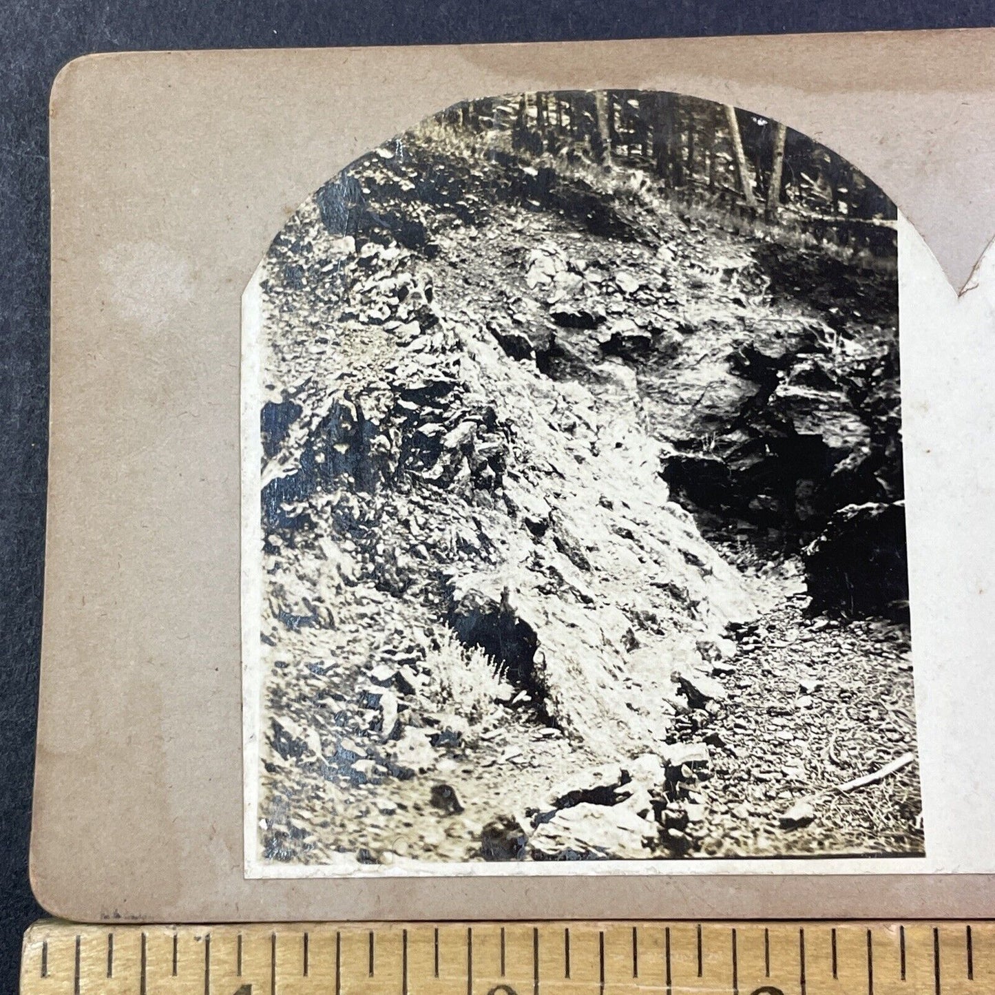 Copper Mountain Colorado Open Cut Mine Stereoview Antique c1870s X2730