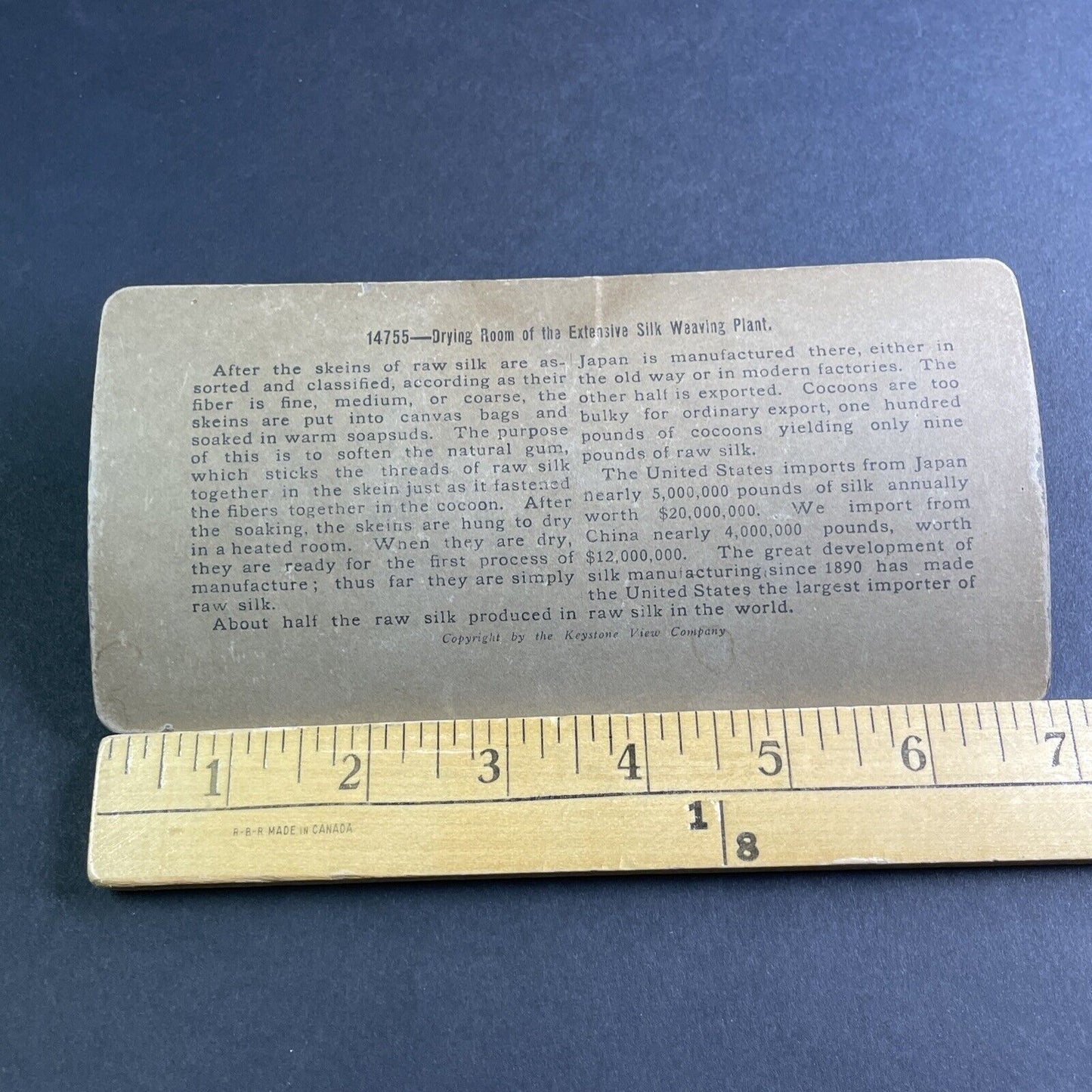 Antique 1904 Silk Weaving Factory Kirju Japan Stereoview Photo Card P2154