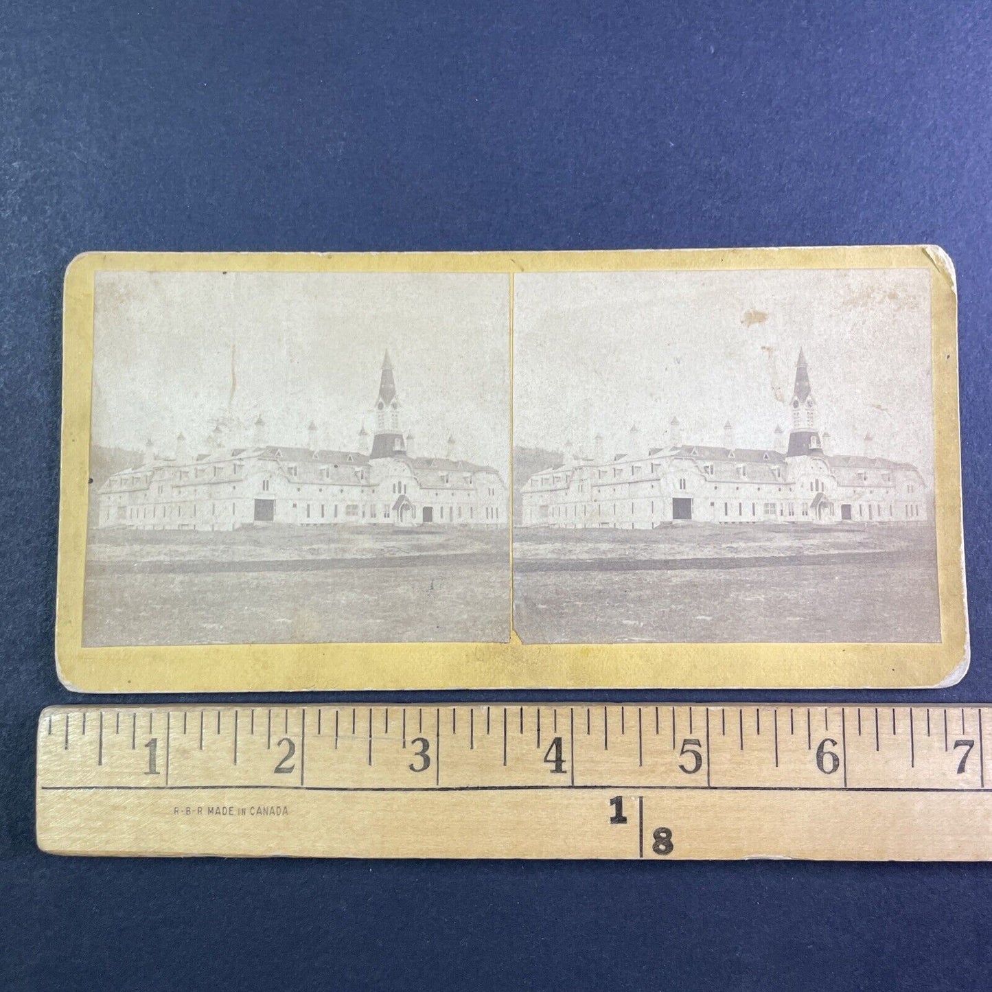 Houghton's Folly Barn Orford New Hampshire Stereoview Antique c1878 Y2264