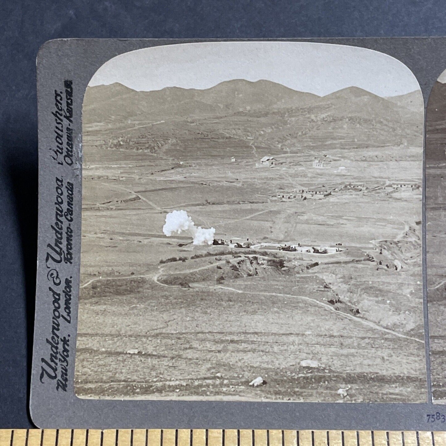 Antique 1905 Japan 500lb Canons Fire On Russians Stereoview Photo Card P380-16