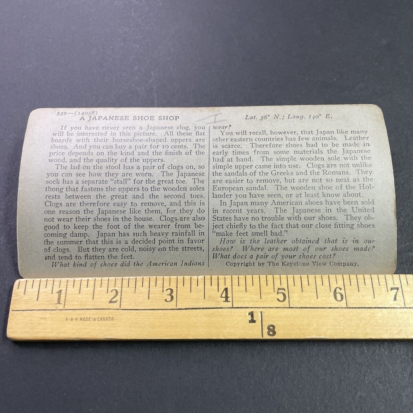 Antique 1910s A Wooden Shoe Shop In Japan Stereoview Photo Card P3702