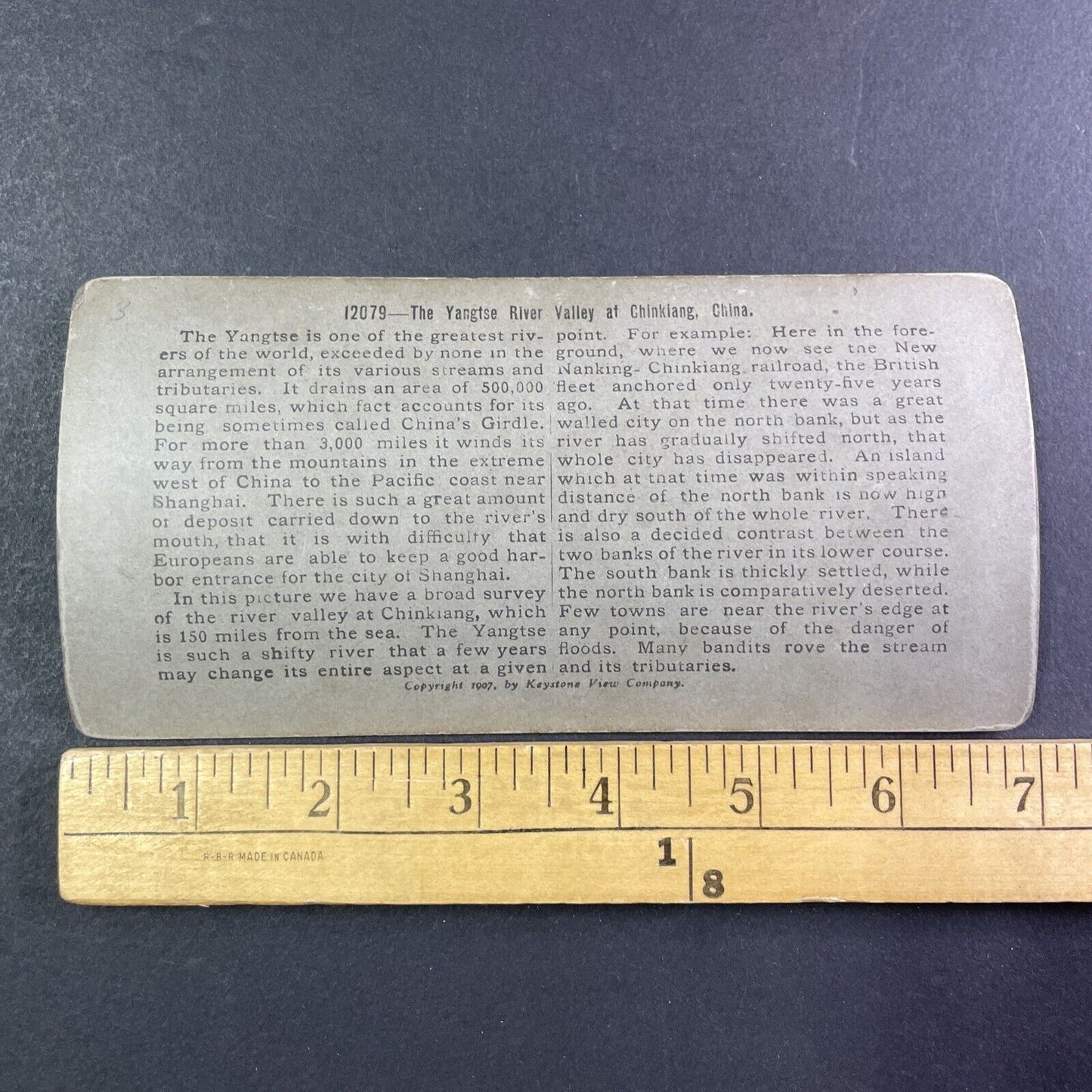 Yangtze River Railroad Construction Zhenjiang CN Stereoview Antique 1907 X2705