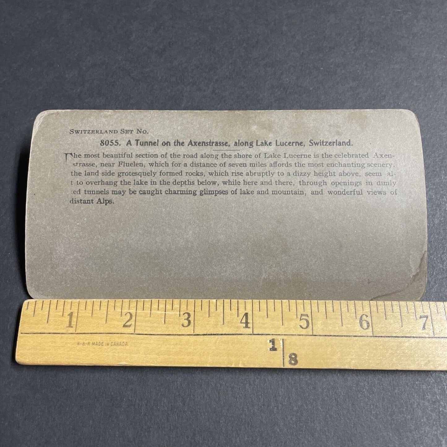 Antique 1904 Axenstrasse Tunnel Switzerland Swiss Stereoview Photo Card P4158