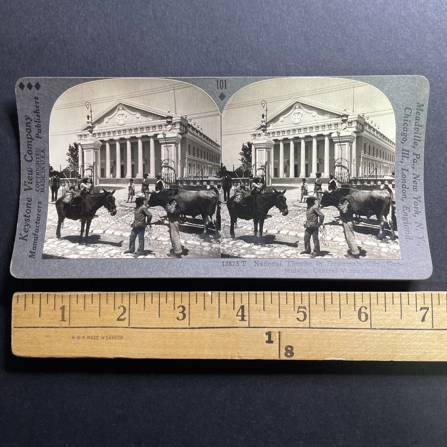 Antique 1918 National Theater In Guatamala City Stereoview Photo Card P1561