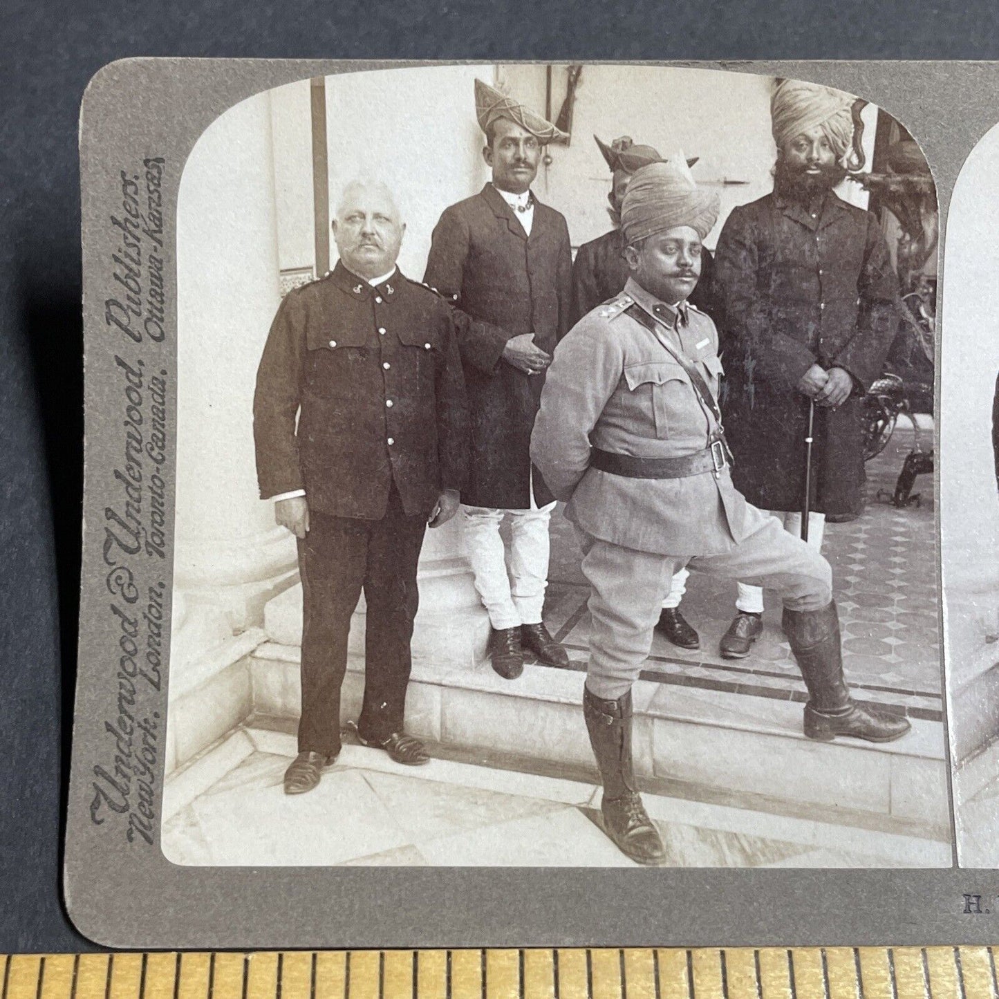 Antique 1903 Maharaja Madho Rao Scindia Of Gwalior Stereoview Photo Card P5648