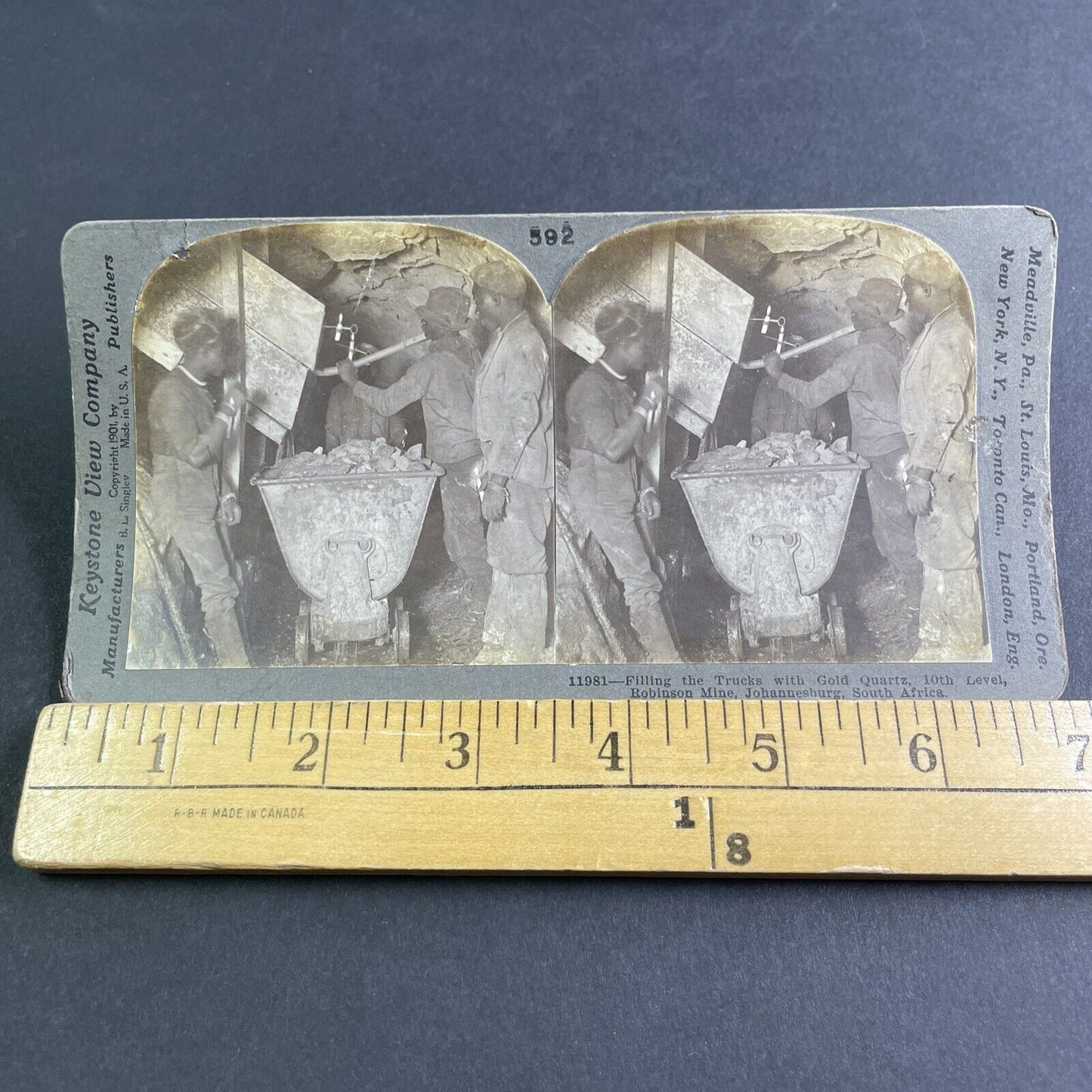 Antique 1906 Gold Mining Johannesburg South Africa Stereoview Photo Card P2101