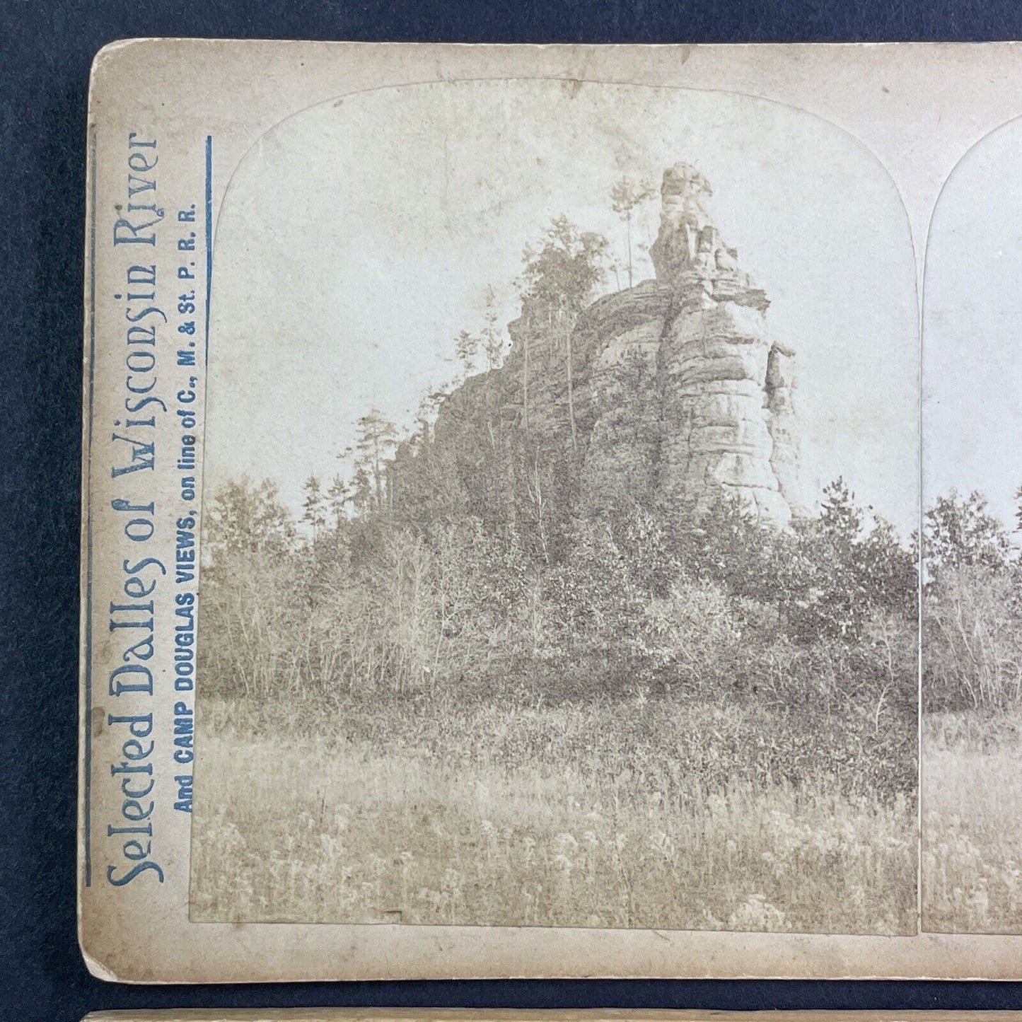 Castle Rock Camp Douglas Wisconsin Stereoview T.W. Ingersoll c1888 Y426