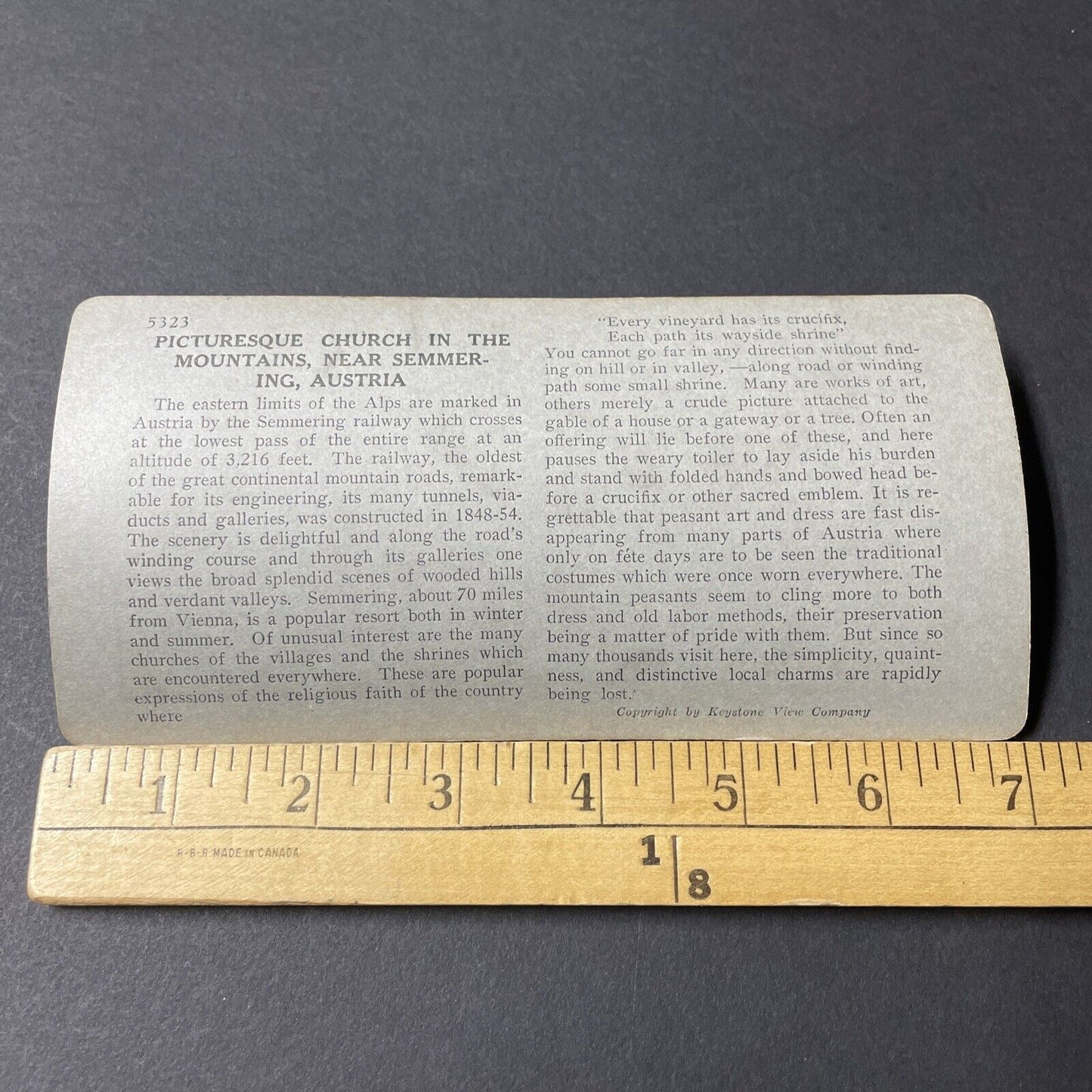 Antique 1910s Semmering Church In Austria Stereoview Photo Card V2832