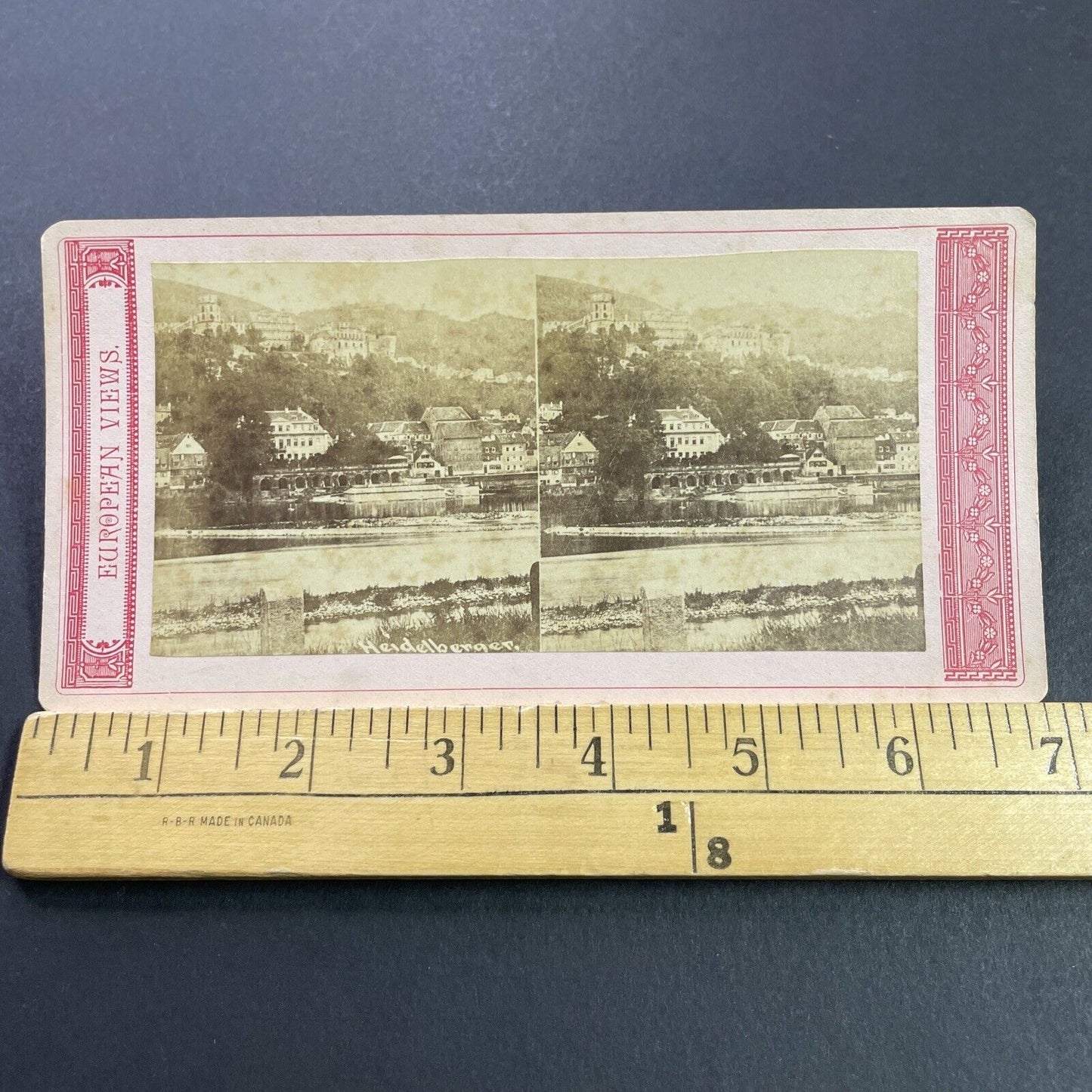 Antique 1870s City Of Heidelberg Germany Stereoview Photo Card P4134