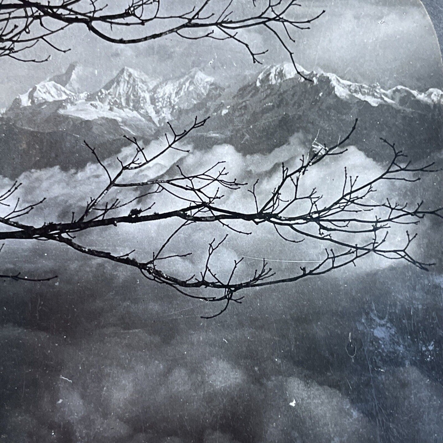 Antique 1910s Himalayan Mountains In Nepal Stereoview Photo Card P3748