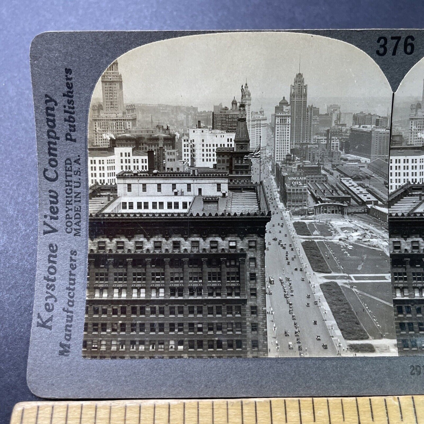 Antique 1920s Michigan Avenue Chicago Illinois Stereoview Photo Card P3159