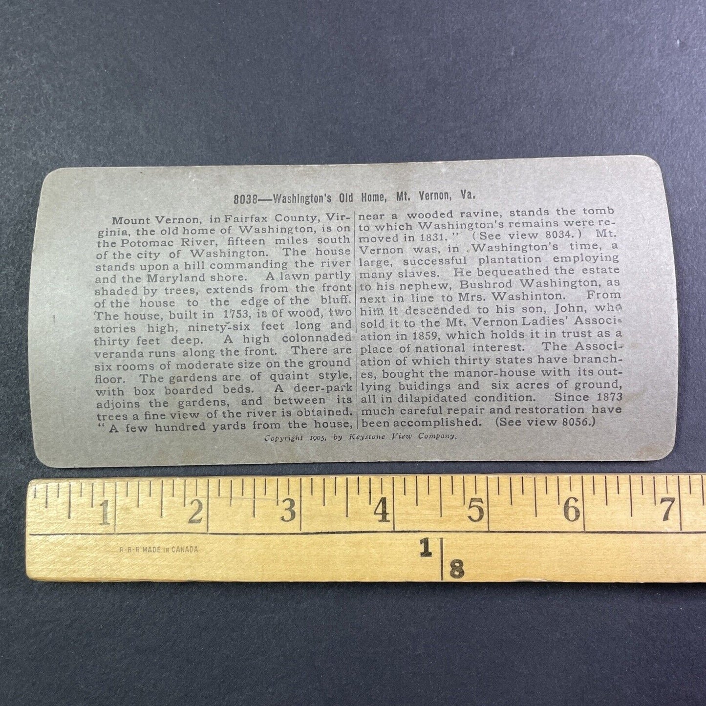 George Washington House Mount Vernon Virginia Stereoview c1905 Y964