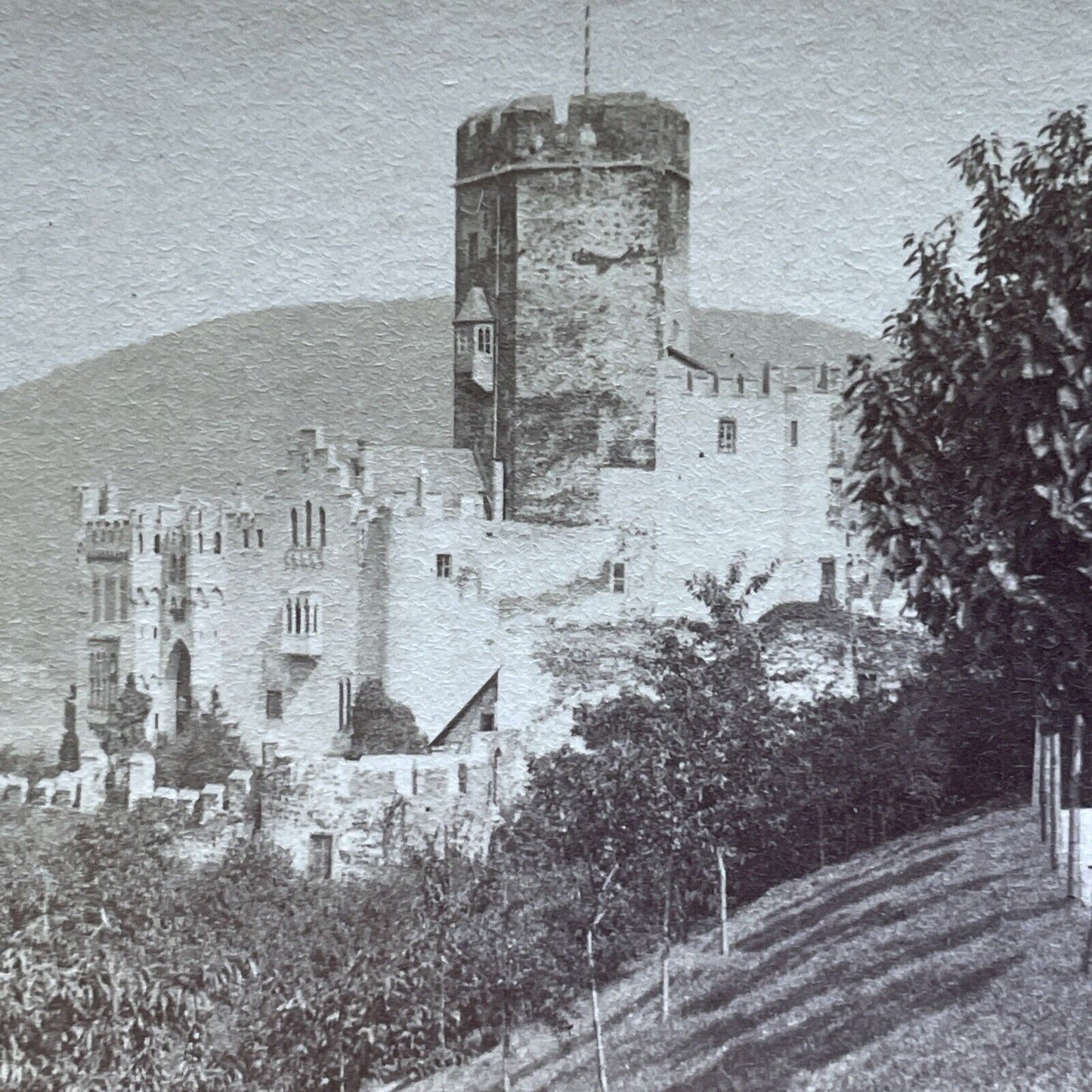 Antique 1889 Lahneck Castle Germany Stereoview Photo Card P2401