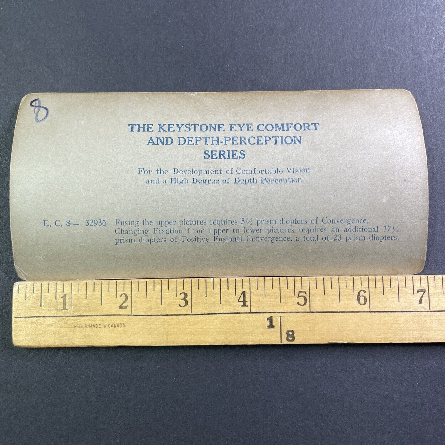 Optometrist Medical Eye Strength Training Stereoview Antique c1920s X1630