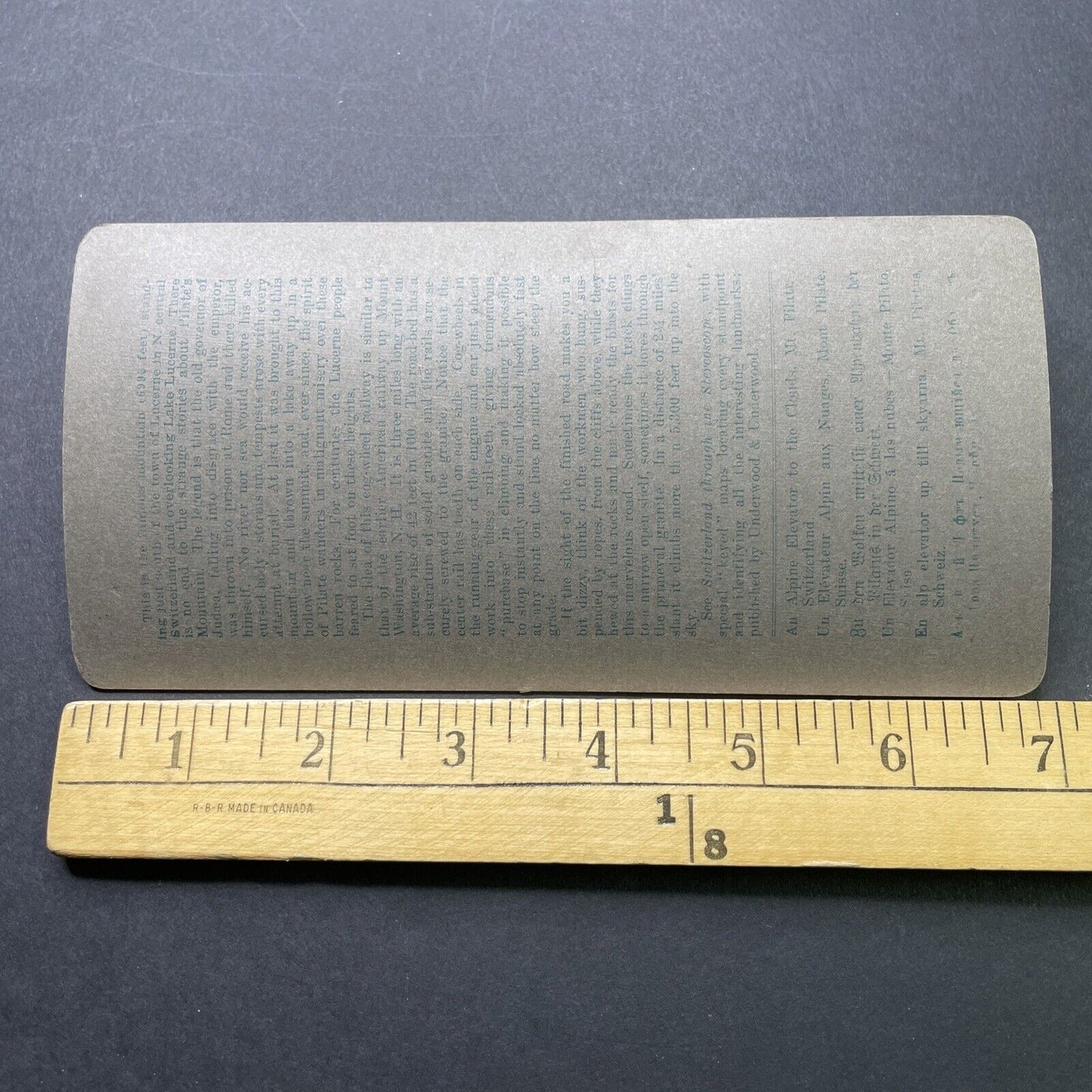 Antique 1897 Mt Pilatus Vertical Railroad Train Rail Stereoview Photo Card P2344