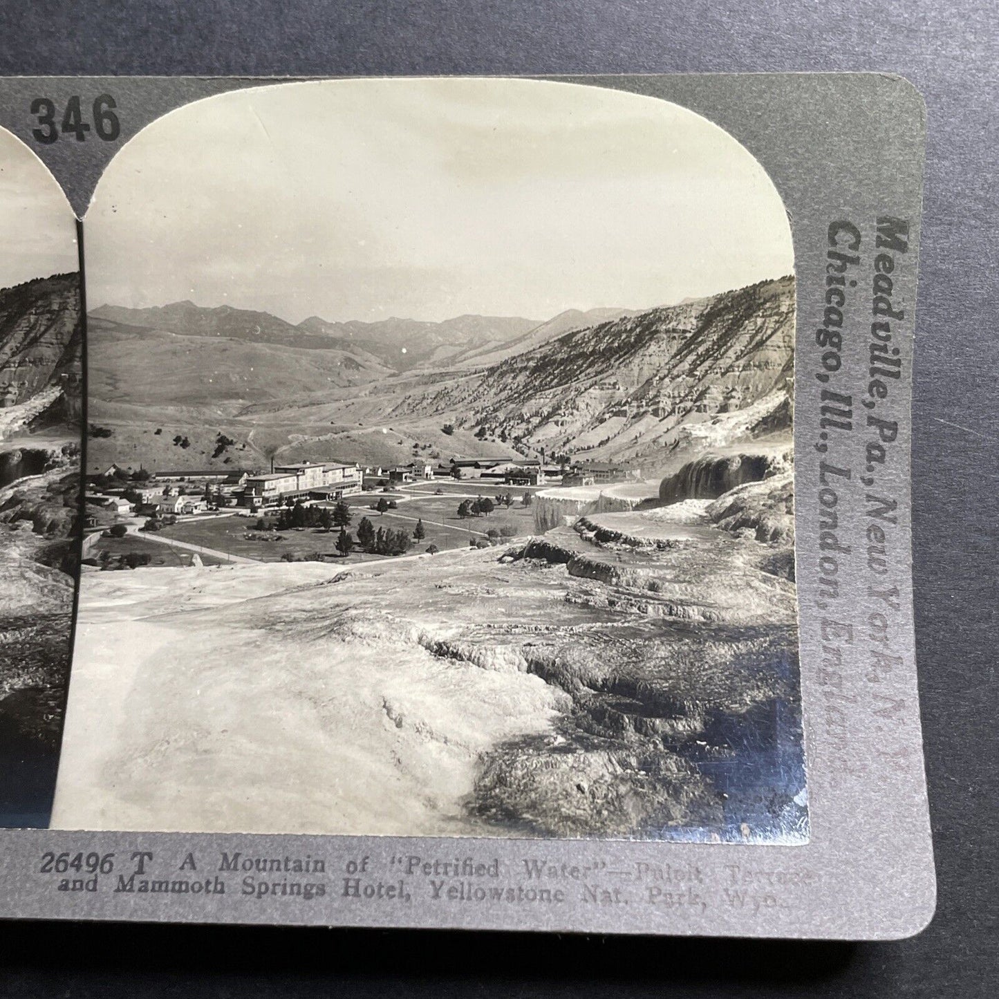 Antique 1920s Mammoth Springs Hotel Wyoming Stereoview Photo Card P1405