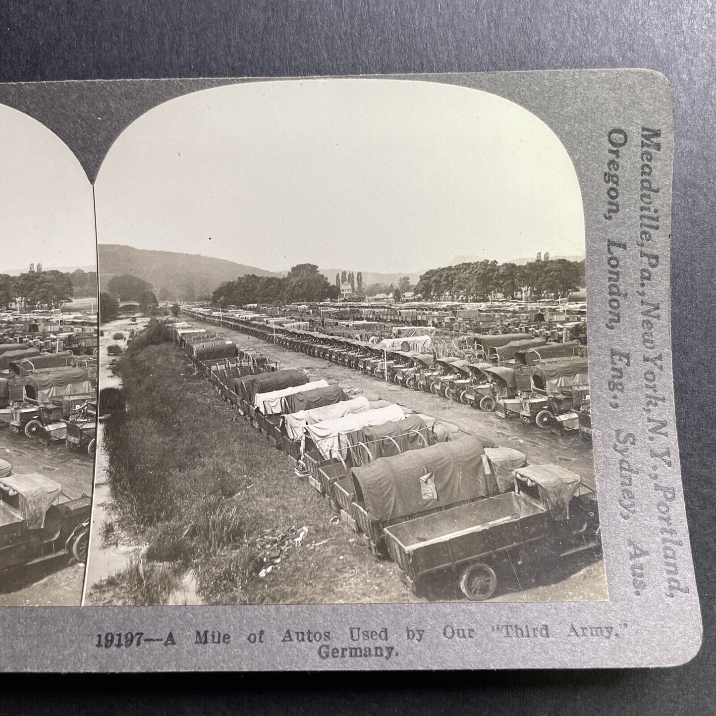 Antique 1913 United States Third Army WW1 France Stereoview Photo Card P1581