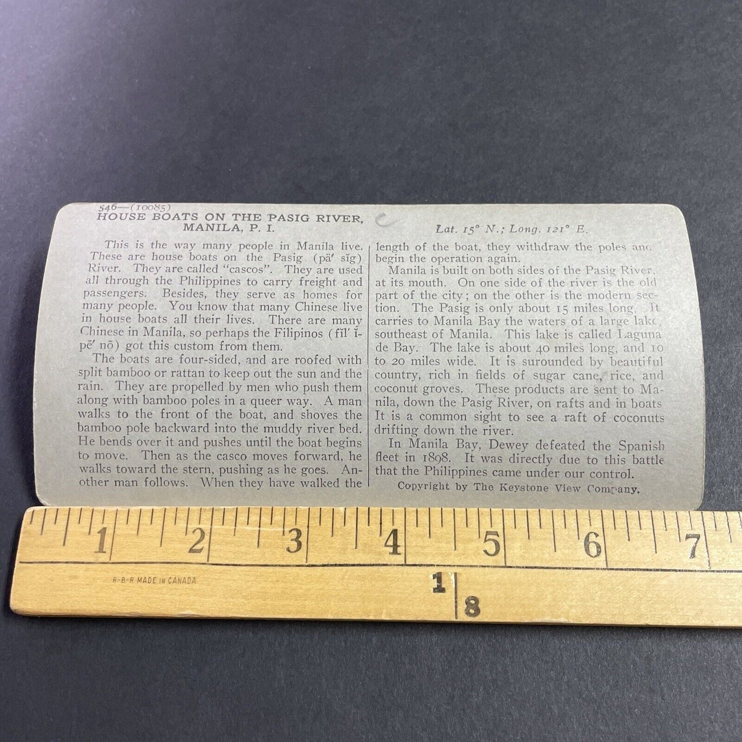 Antique 1910s Shipping Port Manila Philippines Stereoview Photo Card P3625