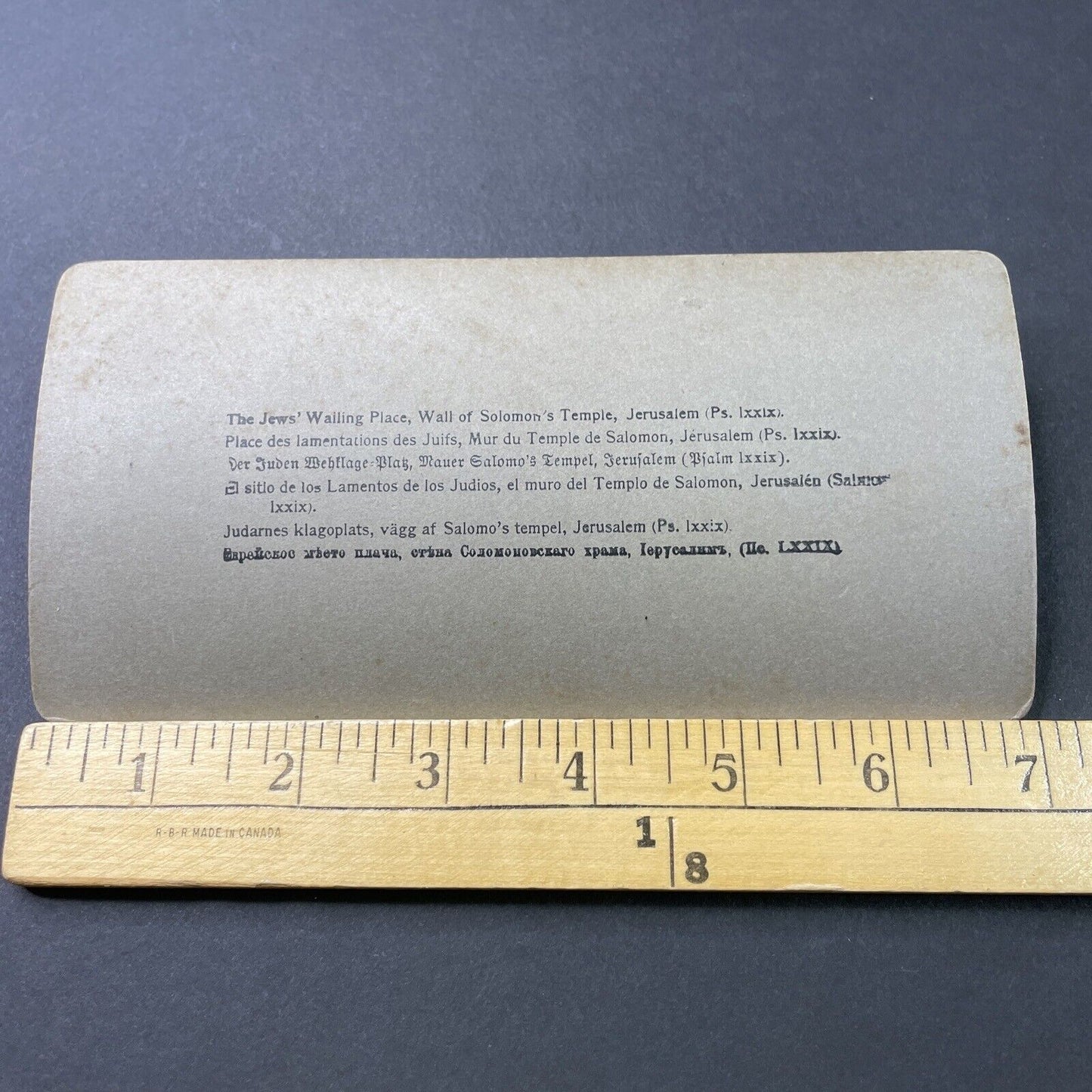 Antique 1904 The Wailing Wall Jerusalem Israel Stereoview Photo Card P3034