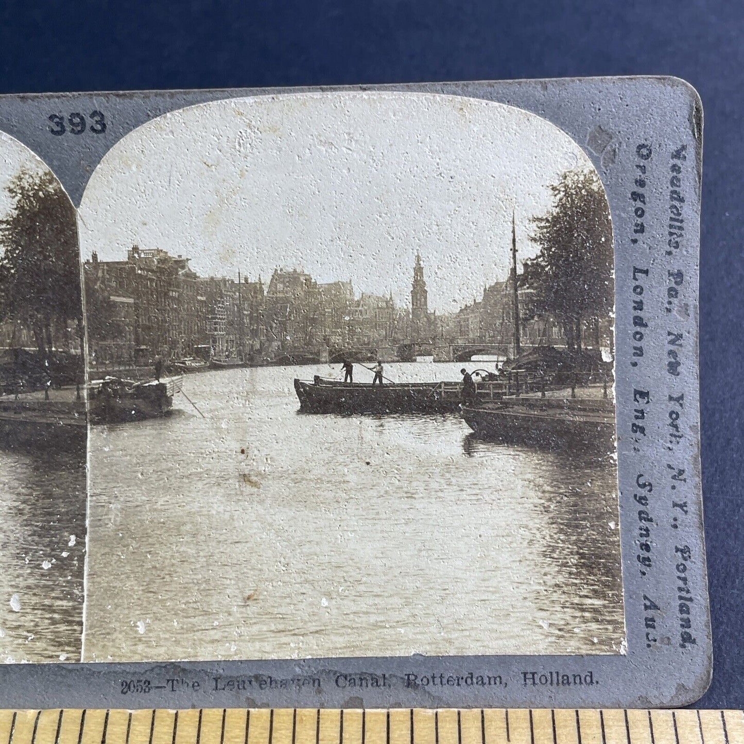 Antique 1896 City Of Rotterdam Netherlands Holland Stereoview Photo Card P2152