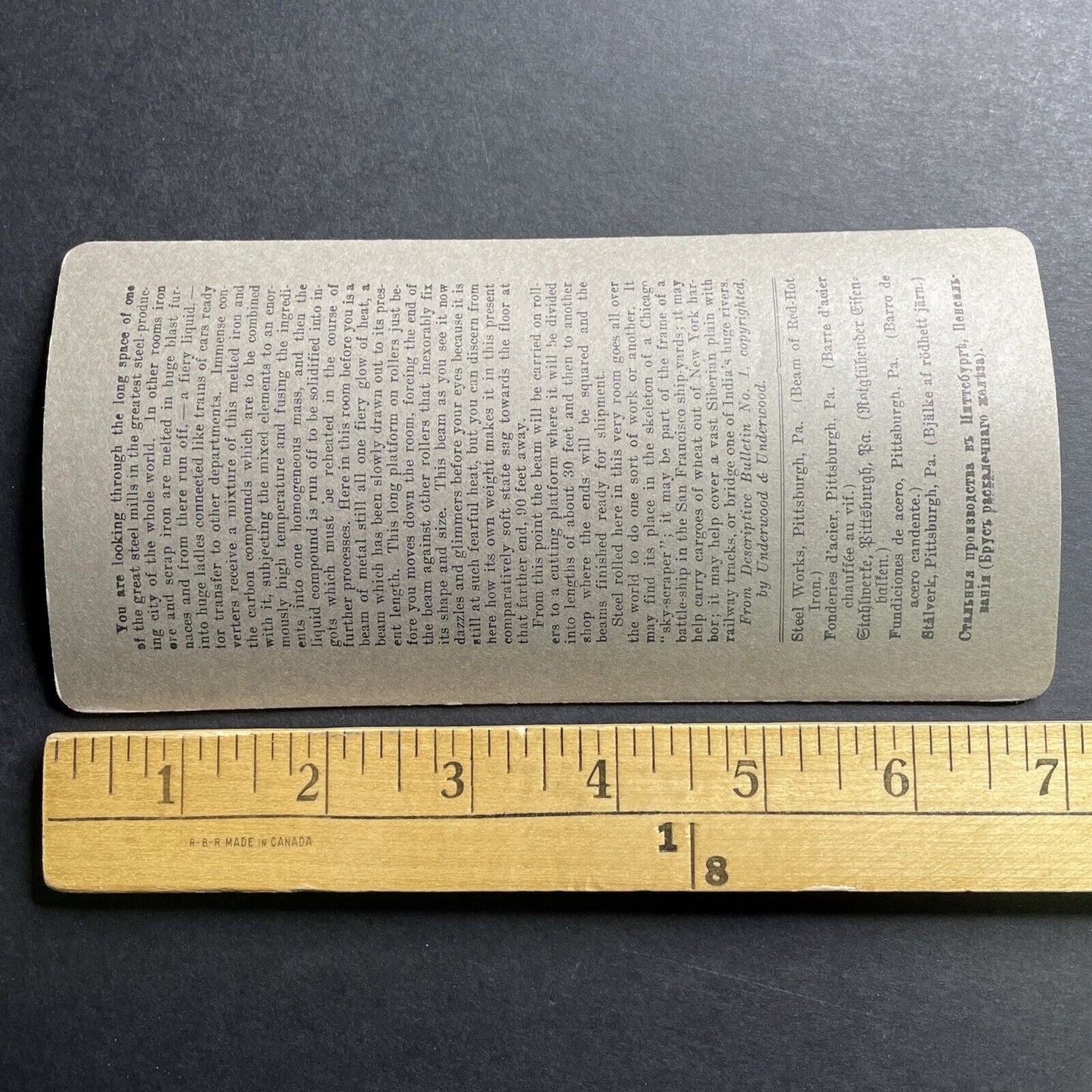 Antique 1905 Steel Beam Factory Pittsburgh PA Stereoview Photo Card P1532