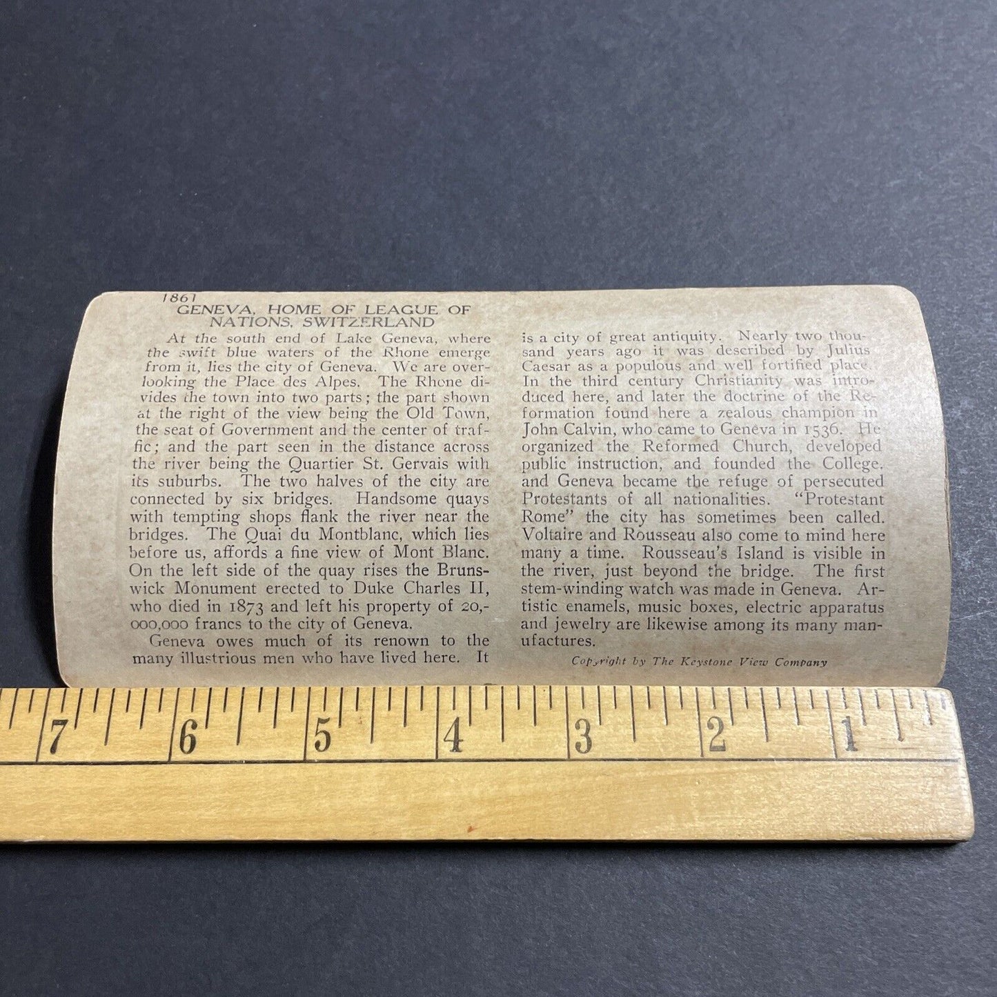 Antique 1930s Geneva Switzerland City View Stereoview Photo Card P4970