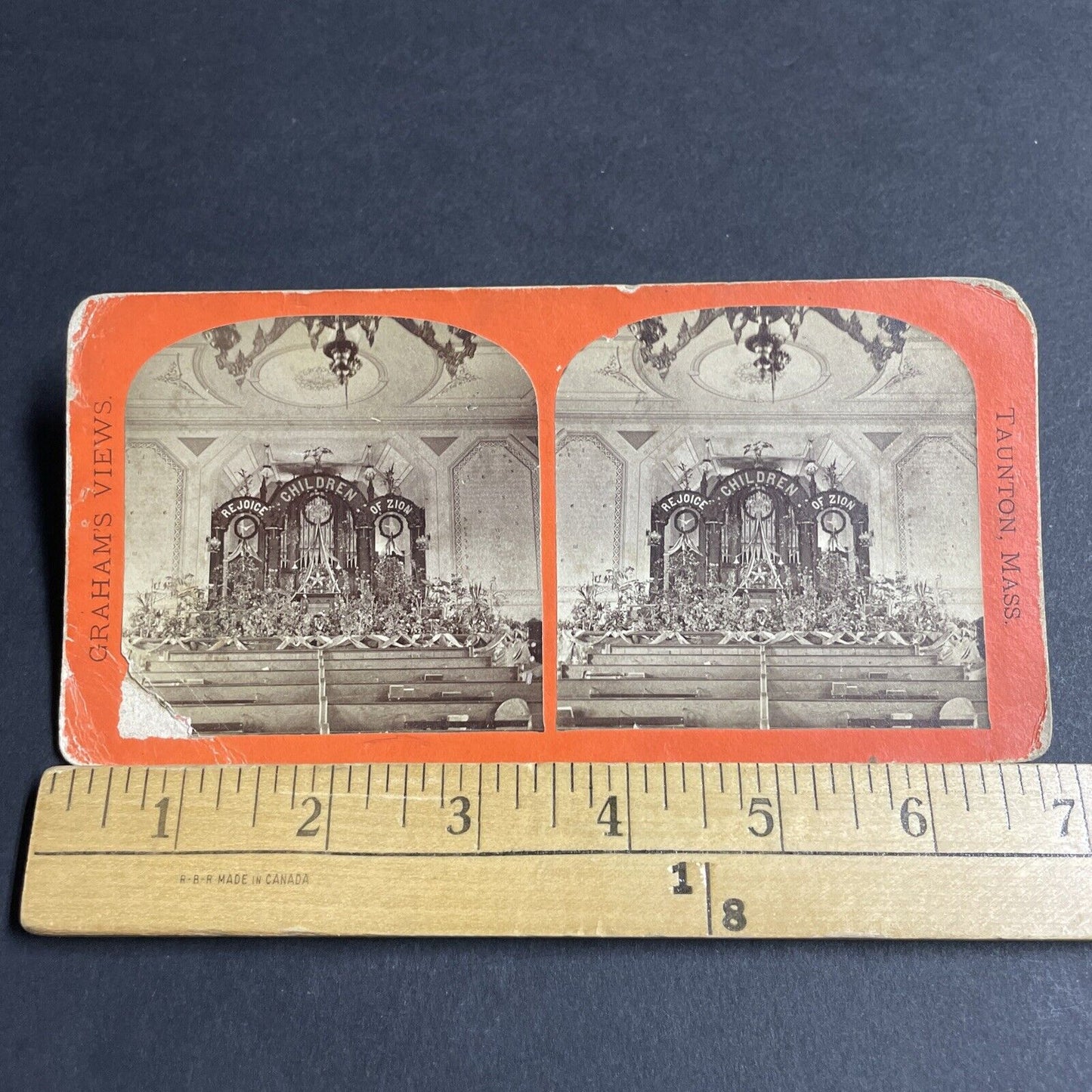 Antique 1870s Taunton Massacusetts Children Of Zion Stereoview Photo Card P4790
