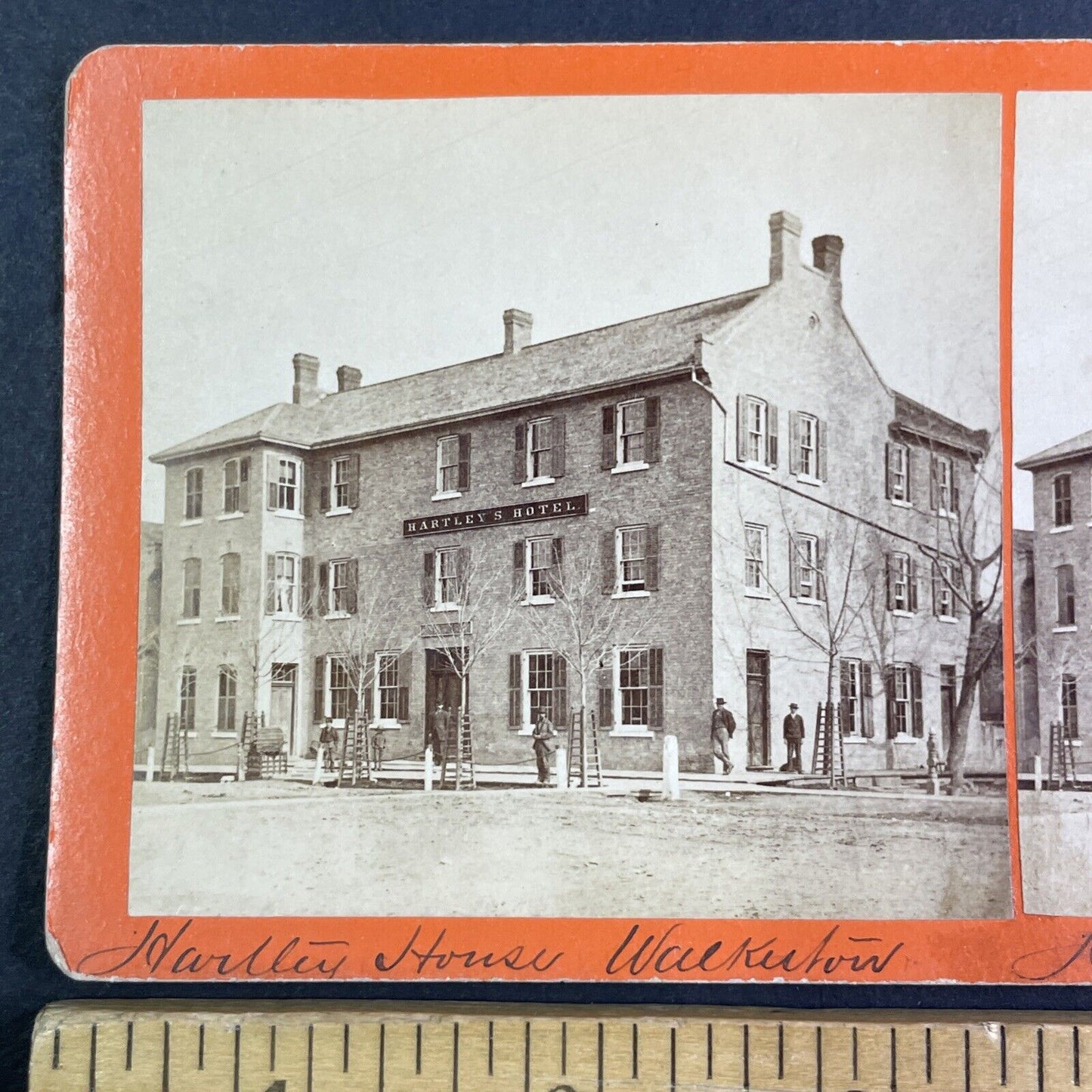 Hartley House Hotel Walkerton Ontario Stereoview JD Barnes Antique c1860s X4183