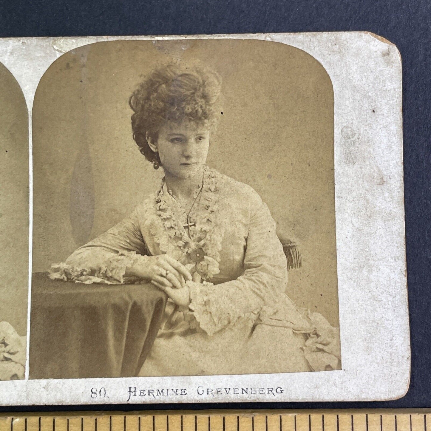Actress & Model Hermine Grevenberg Stereoview Antique c1875 X3589