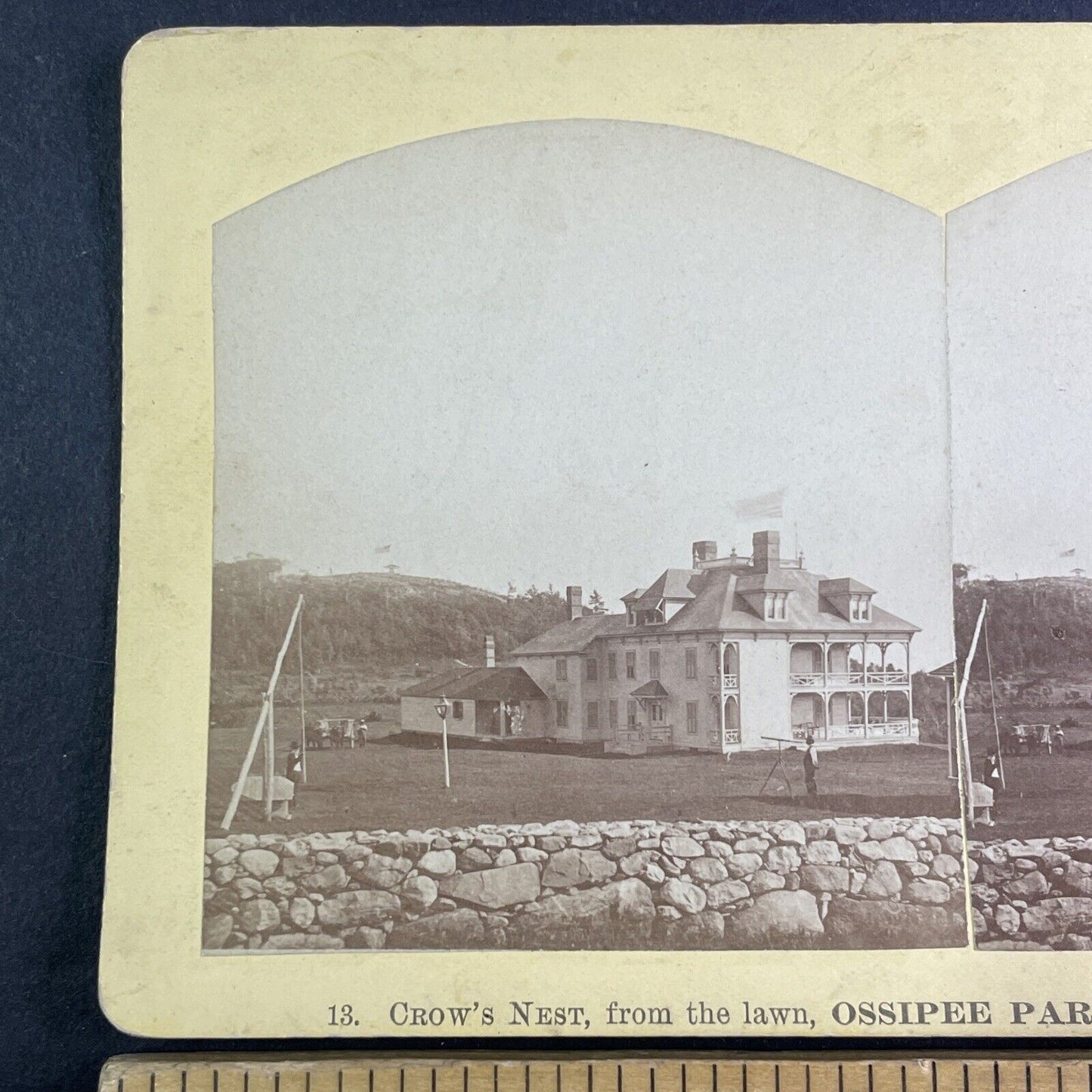 Crow's Nest Ossippee Park Mount Shaw Stereoview New Hampshire c1870s Y2267