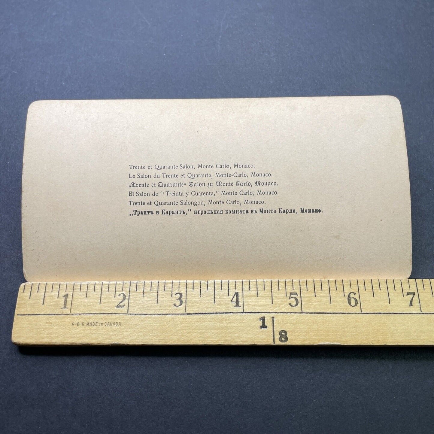 Antique 1897 Poker Table Monte Carlo Casino Monaco Stereoview Photo Card P2387