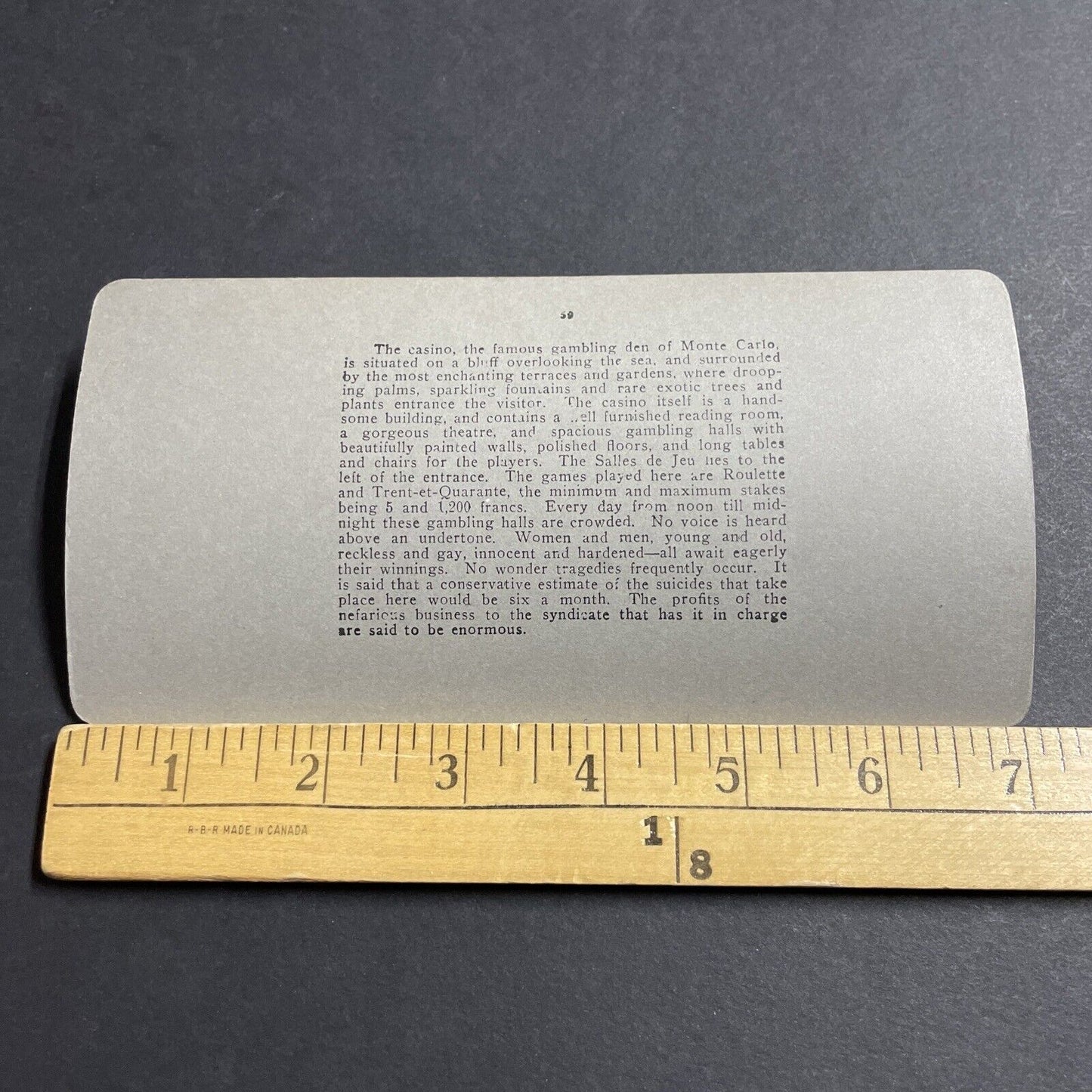 Antique 1900 Poker Casino In Monte Carlo Monaco Stereoview Photo Card P5137