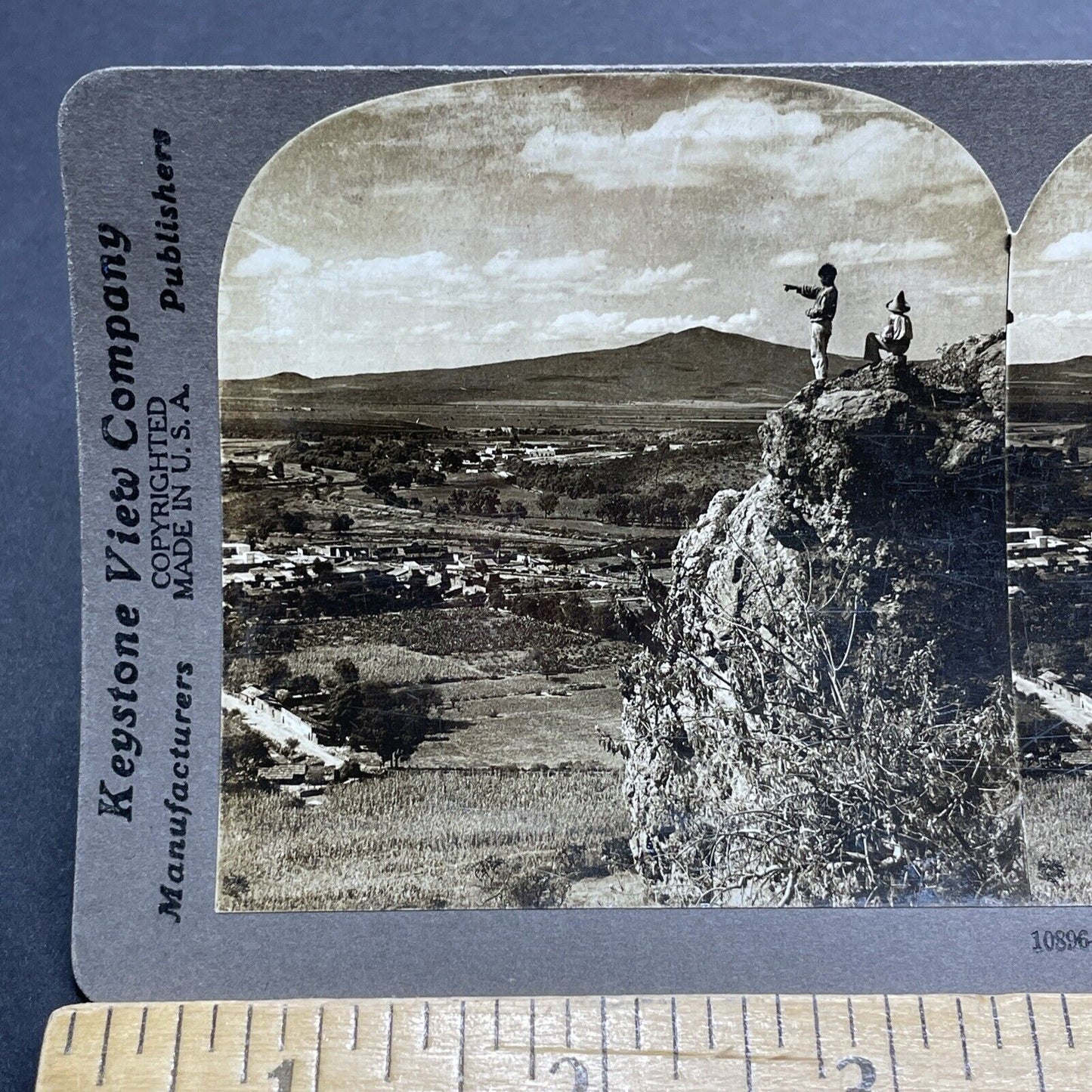 Antique 1909 Boys Tempt Their Fate Acambaro Mexico Stereoview Photo Card P2061