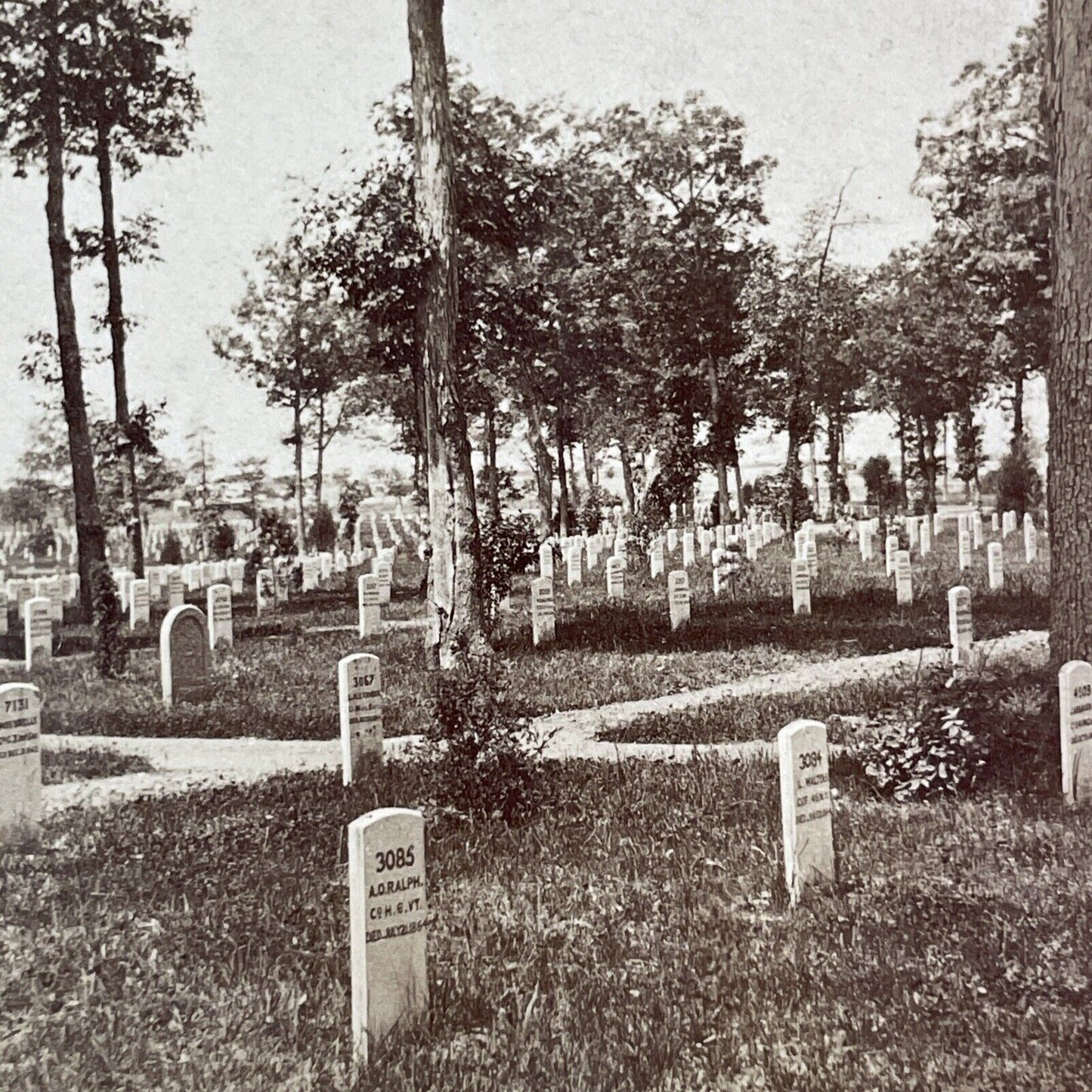 Civil War Grave Of Augustus O. Ralph Stereoview Arlington Antique c1875 X3233