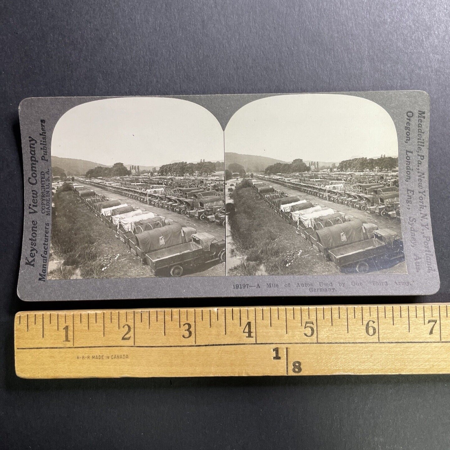 Antique 1913 United States Third Army WW1 France Stereoview Photo Card P1581