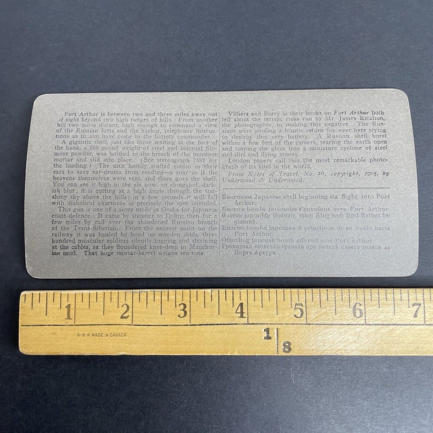 Antique 1905 Russo-Japanese War Artillery Guns Stereoview Photo Card P993