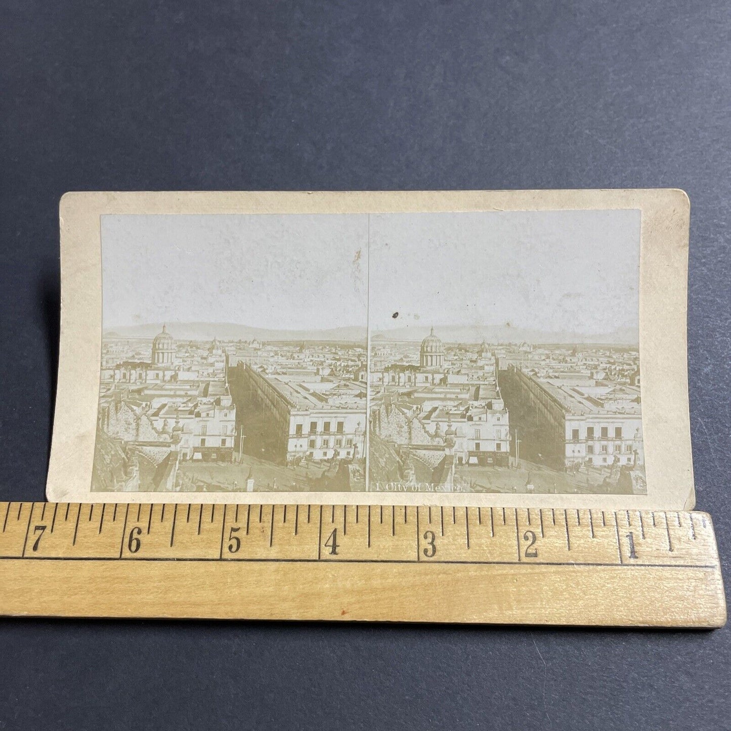 Antique 1880s Mexico City Mexico Main Street Stereoview Photo Card P5045