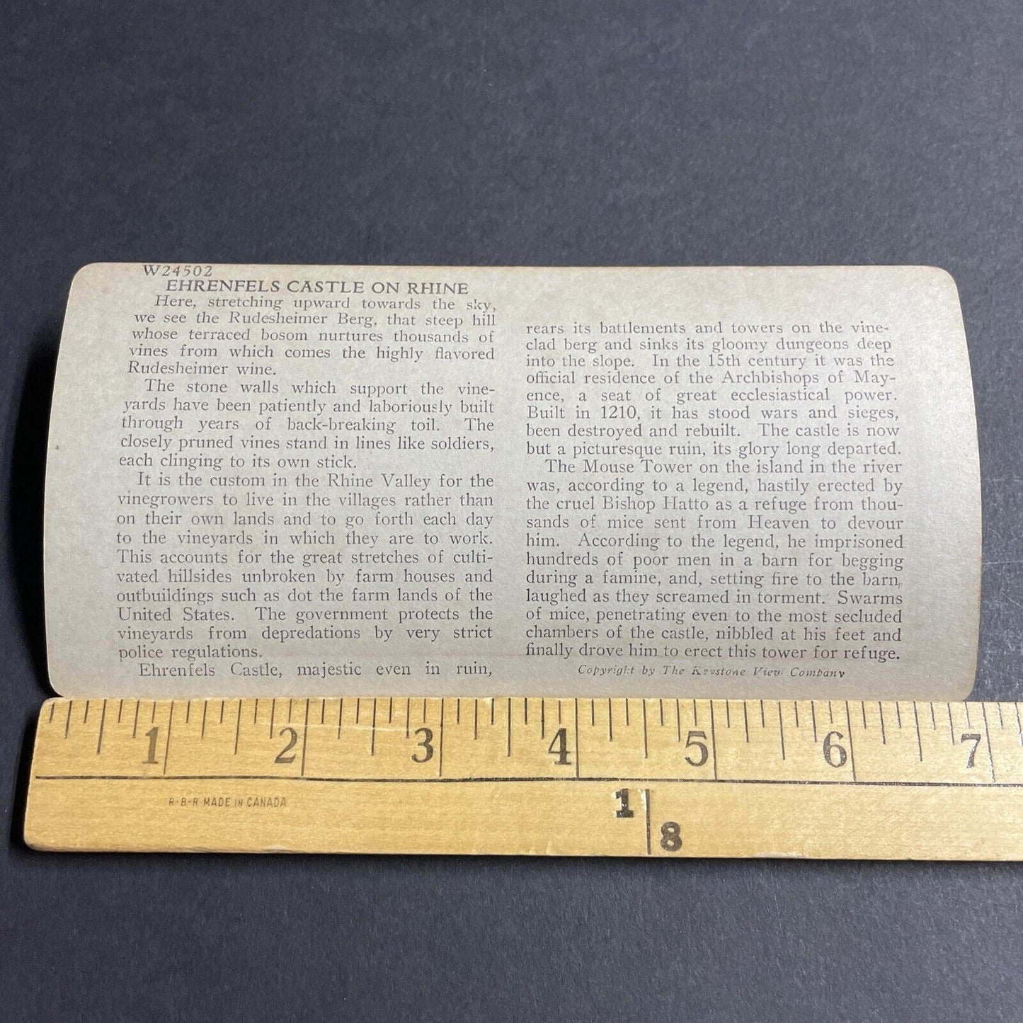 Antique 1910s Ehrenfels Castle And Walls Germany Stereoview Photo Card P4526