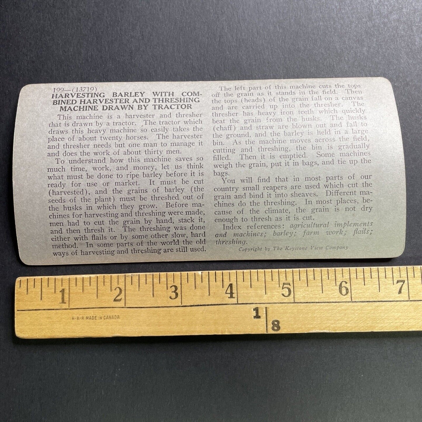 Antique 1918 Barley Farming Fort Collins Colorado Stereoview Photo Card P1626
