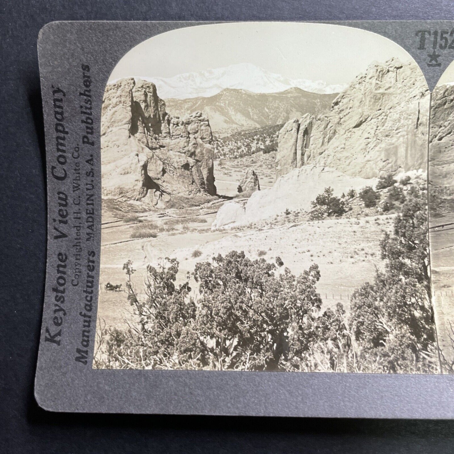 Antique 1918 Pikes Peak Mountain Colorado Stereoview Photo Card P1397
