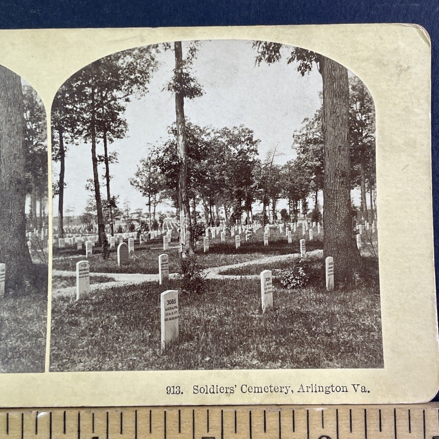 Civil War Grave Of Augustus O. Ralph Stereoview Arlington Antique c1875 X3233