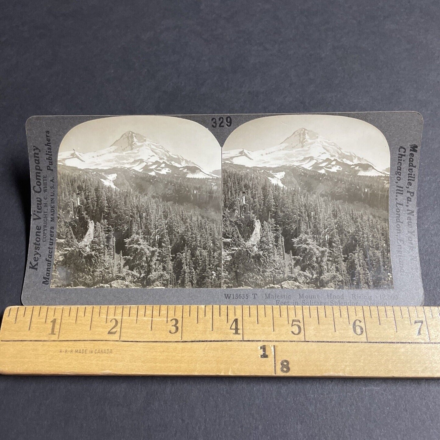 Antique 1910s Mount Hood Oregon Early Photo Stereoview Photo Card P3199