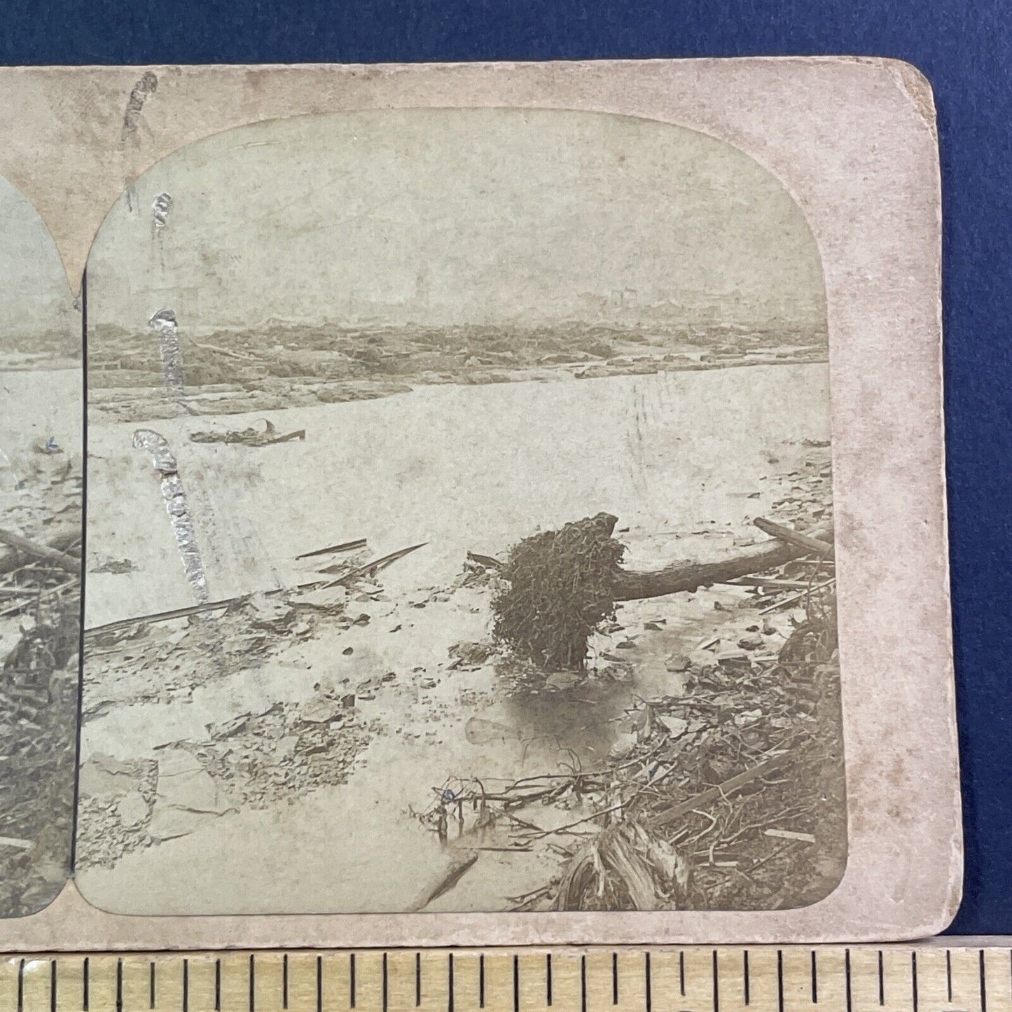 Pennsylvania Railway Johnstown Flood Disaster Stereoview Antique c1889 X2488