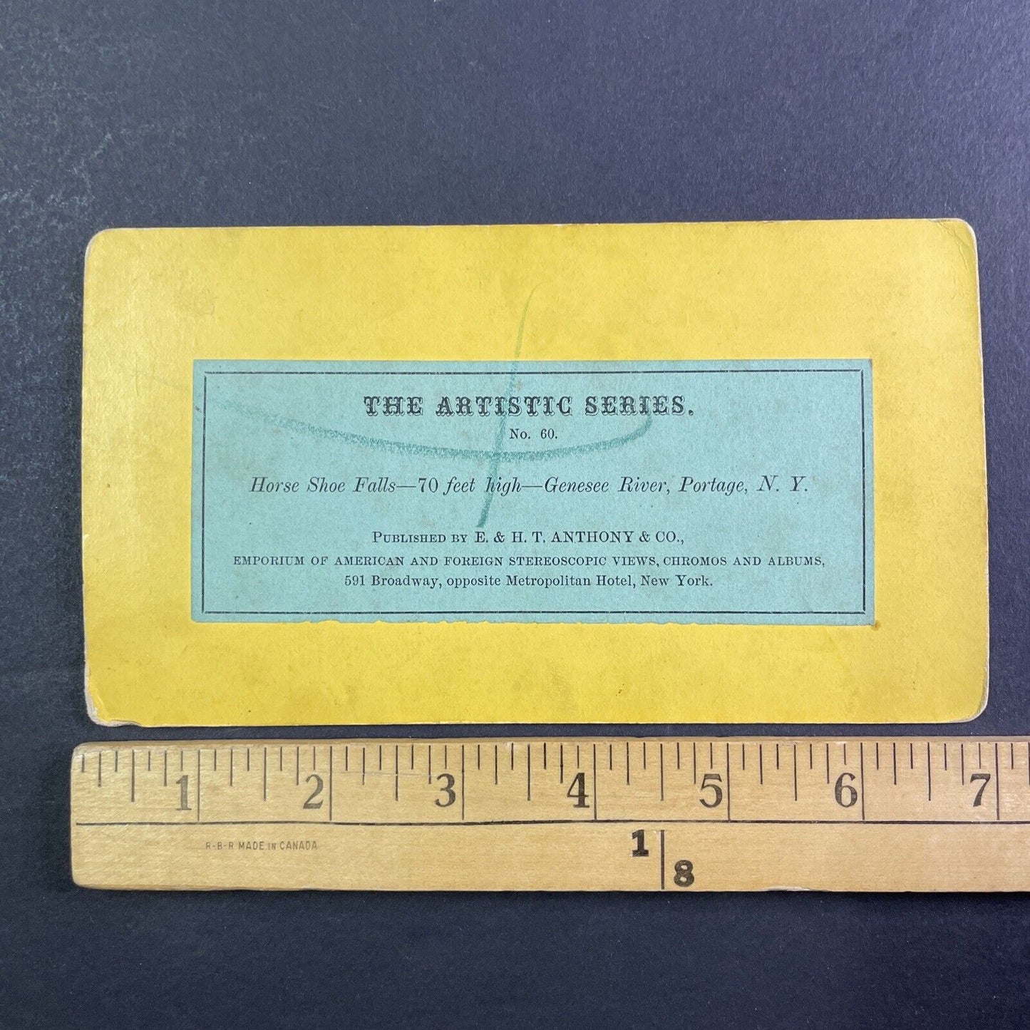 Wood Bridge Portage Falls New York Stereoview E&HT Anthony Antique c1870 X3638