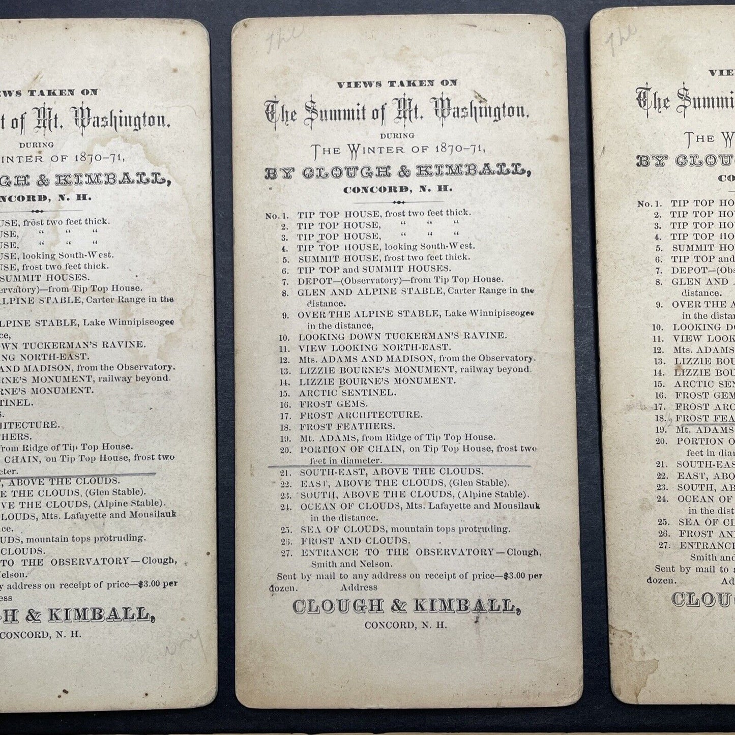 Lot Of 3 Antique Overexposed 'Blank' Stereoview Photo Cards From 1871 P580-116