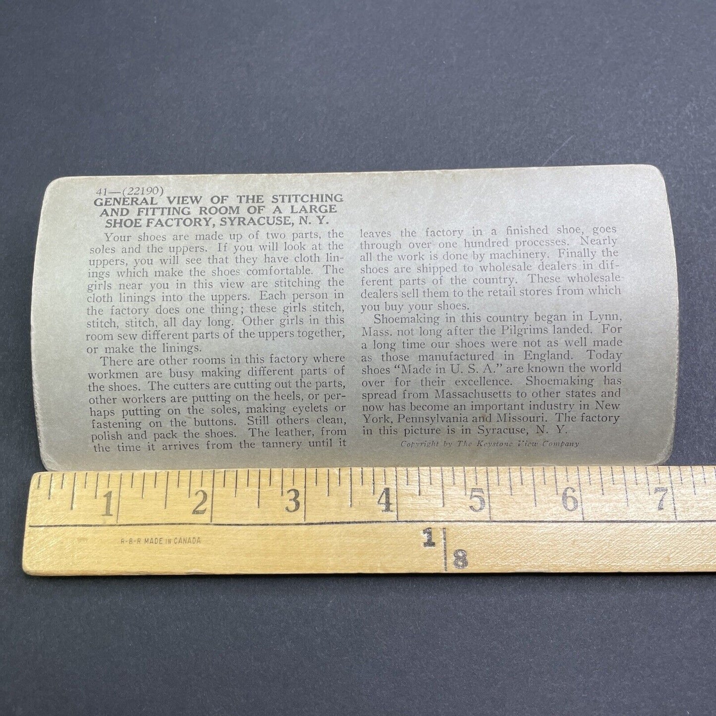 Antique 1920 Nettleton Shoe Factory Syracuse NY Stereoview Photo Card P1904