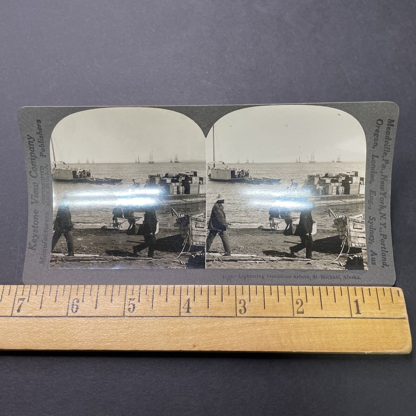 Antique 1900 Gold Miners Supplies St Michael Alaska Stereoview Photo Card P2332