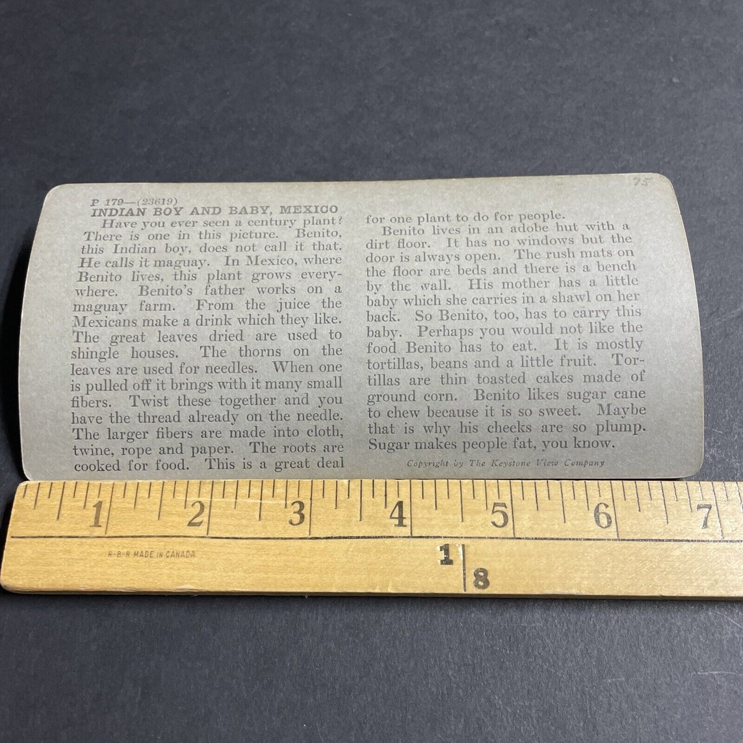 Antique 1910s Native Mexico Toddler Carrying A Baby Stereoview Photo Card P4447